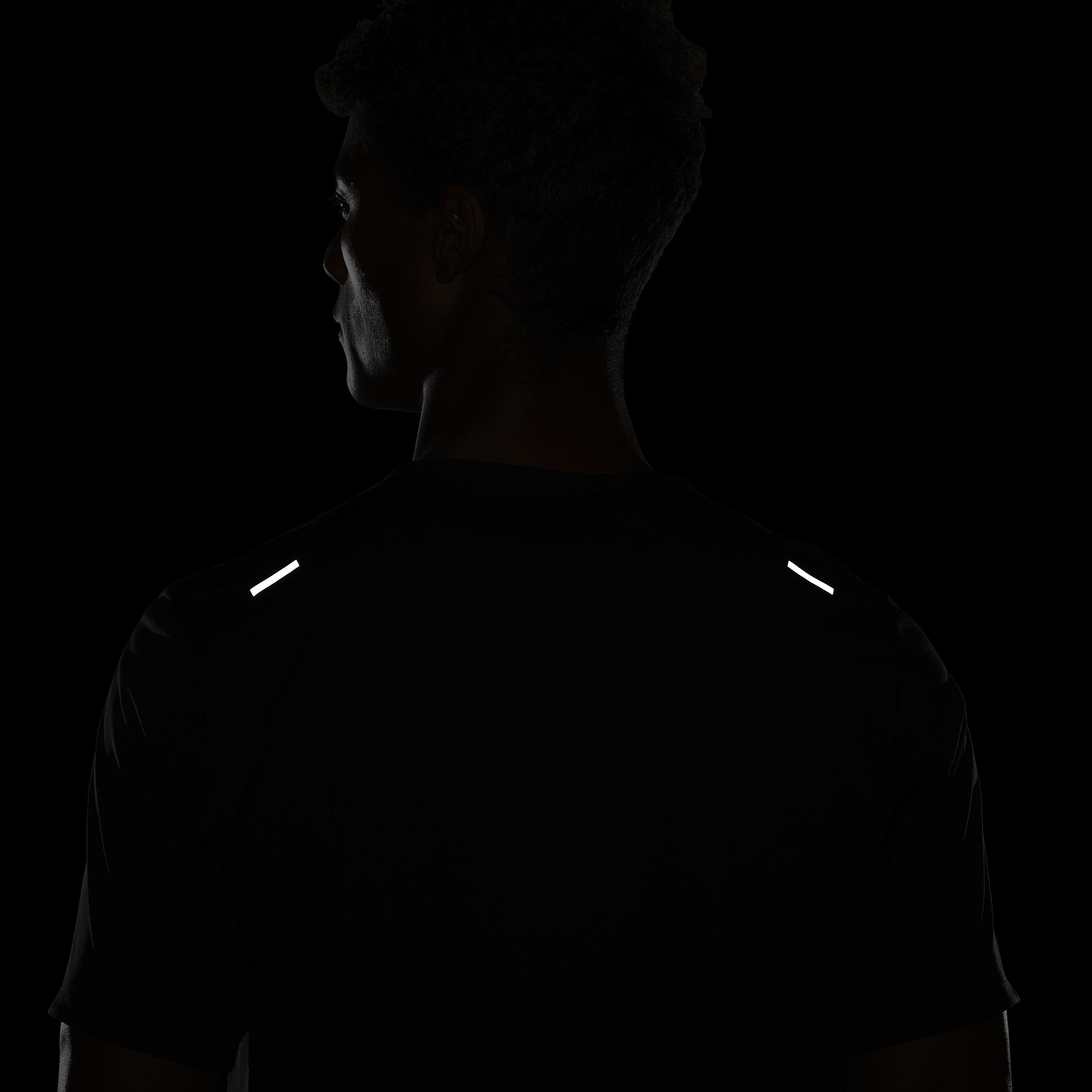 Nike Men's Dri-FIT Short Sleeve Rise 365 Running Top - BLACK Thumbnail View 8