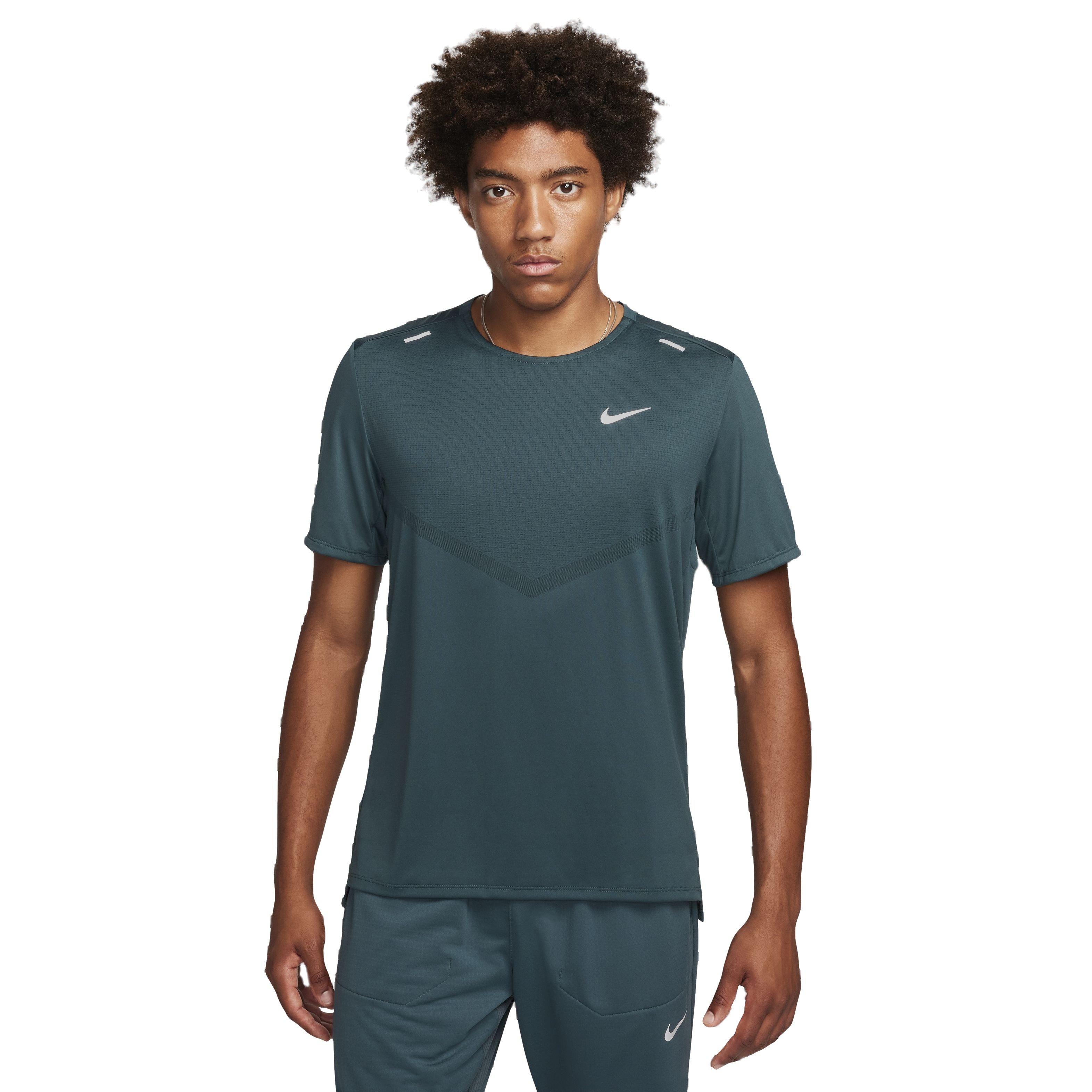 Nike Men's Dri-FIT Short Sleeve Rise 365 Running Top - GREEN Thumbnail View 1