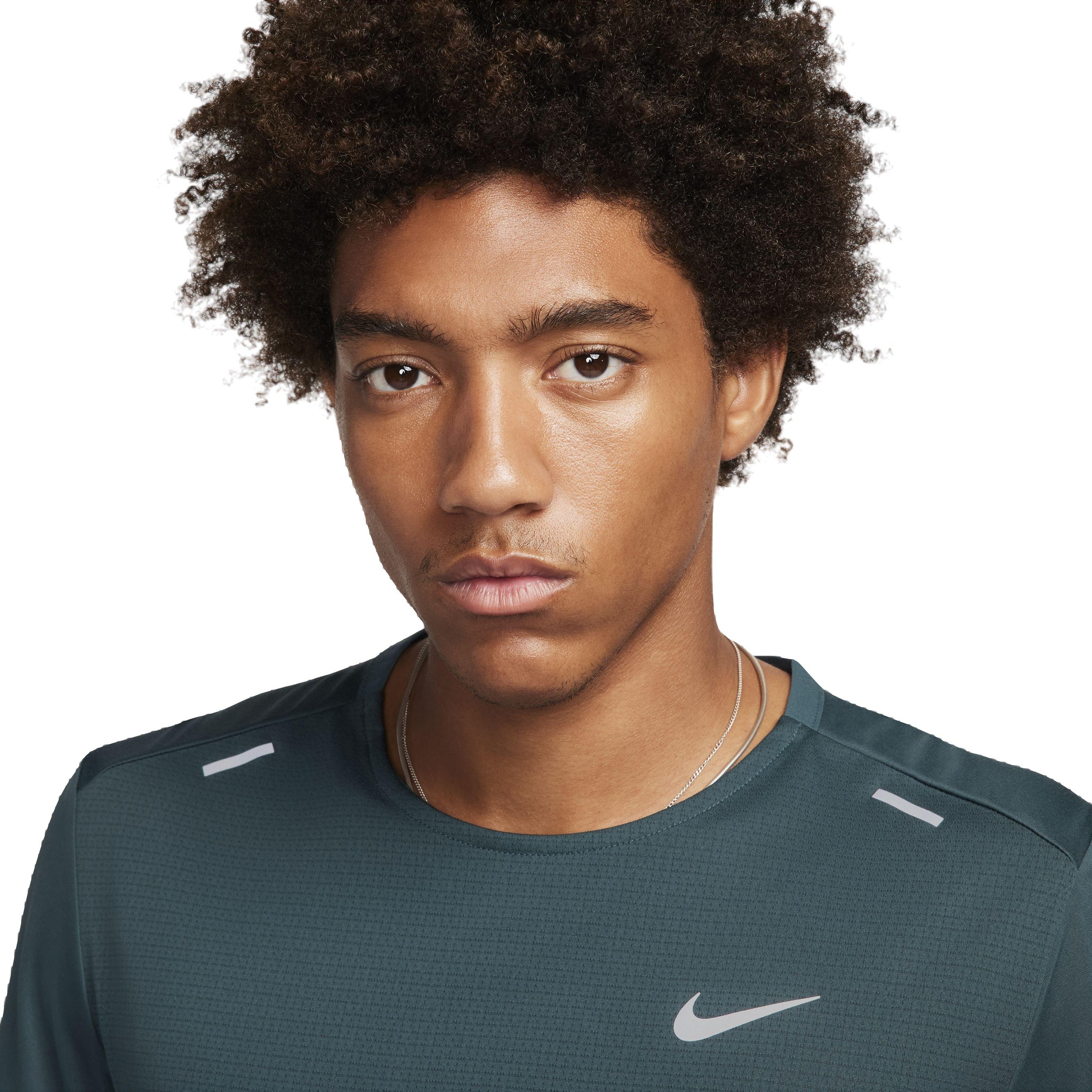 Nike Men's Dri-FIT Short Sleeve Rise 365 Running Top - GREEN Thumbnail View 3