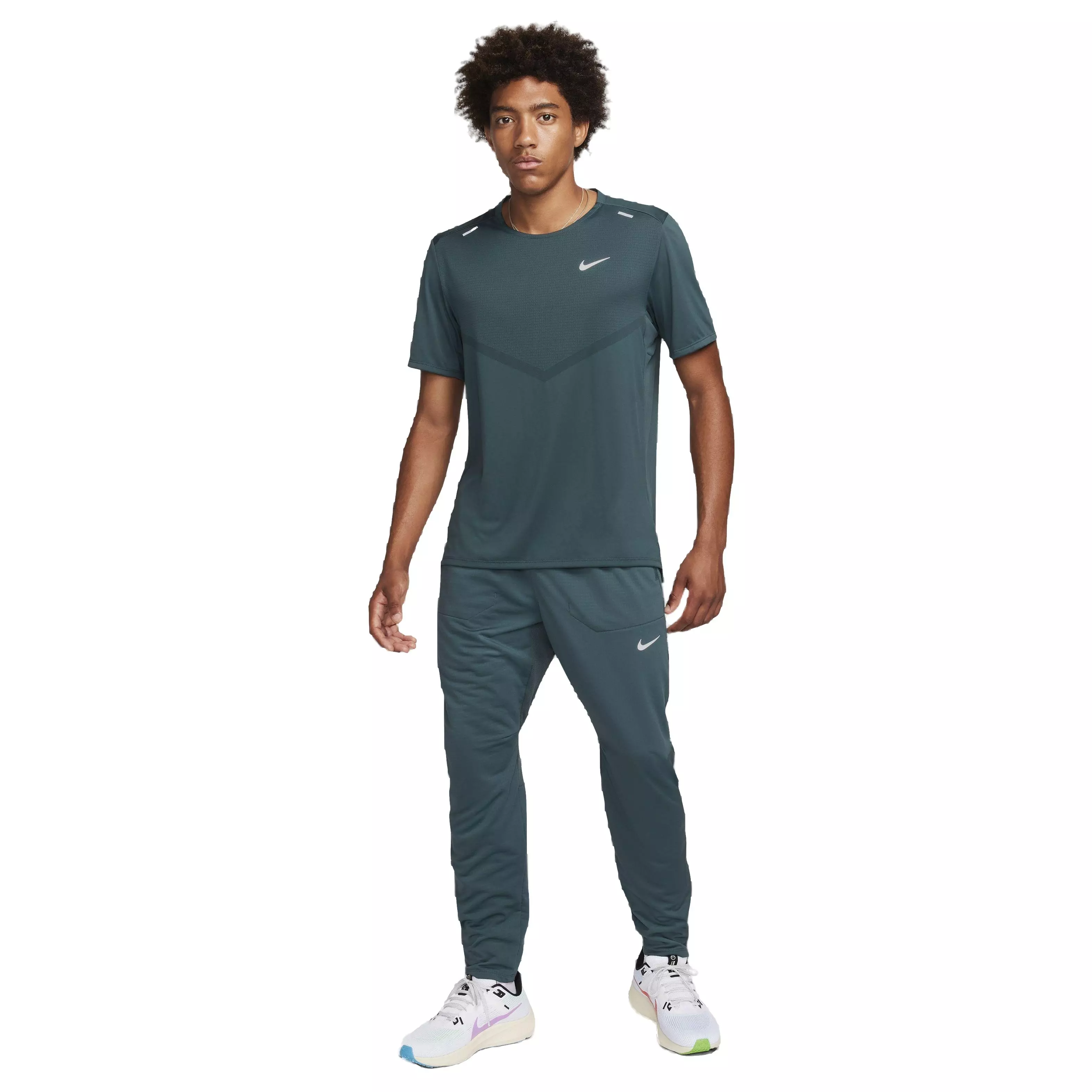 Nike Men's Dri-FIT Short Sleeve Rise 365 Running Top - GREEN