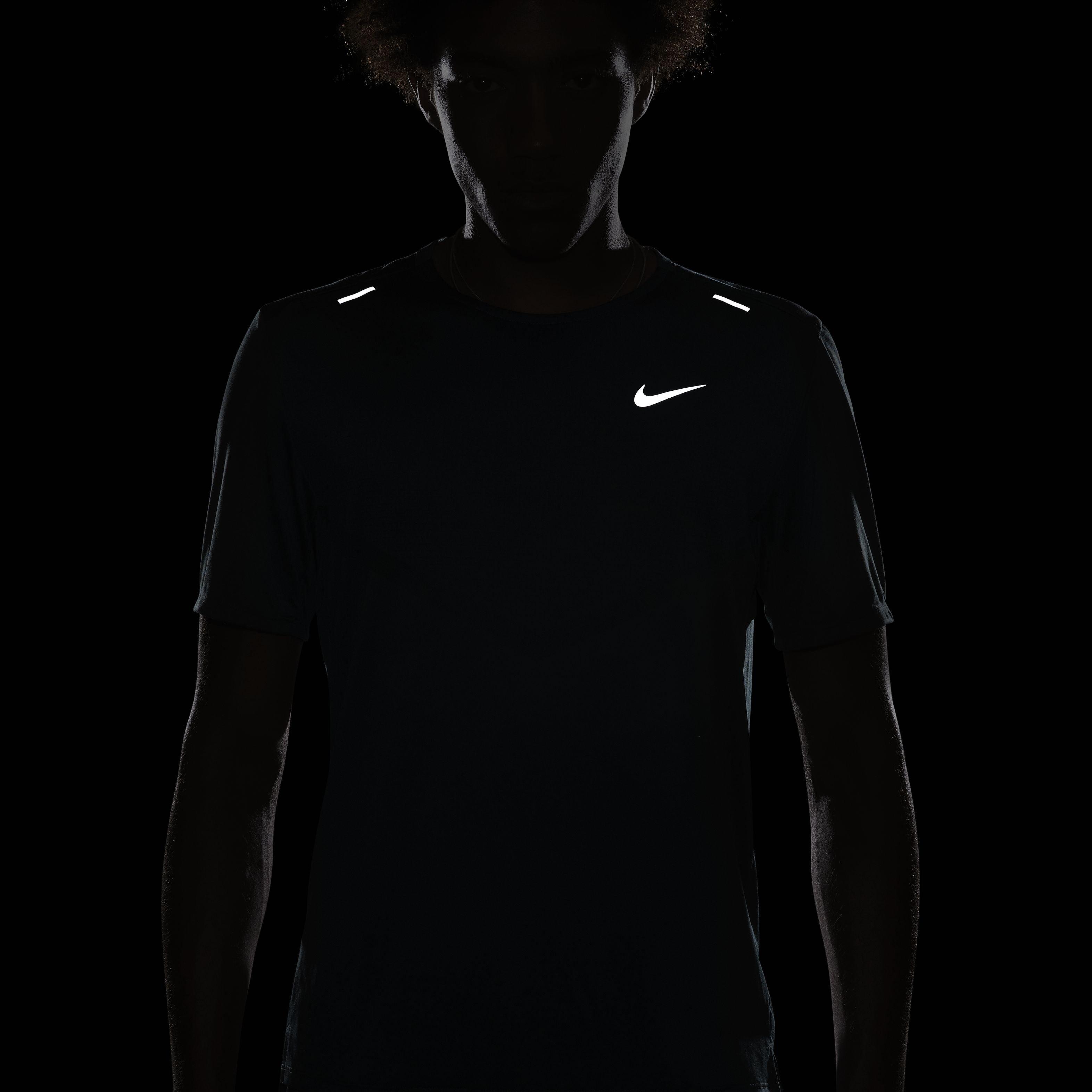 Nike Men's Dri-FIT Short Sleeve Rise 365 Running Top - GREEN Thumbnail View 6