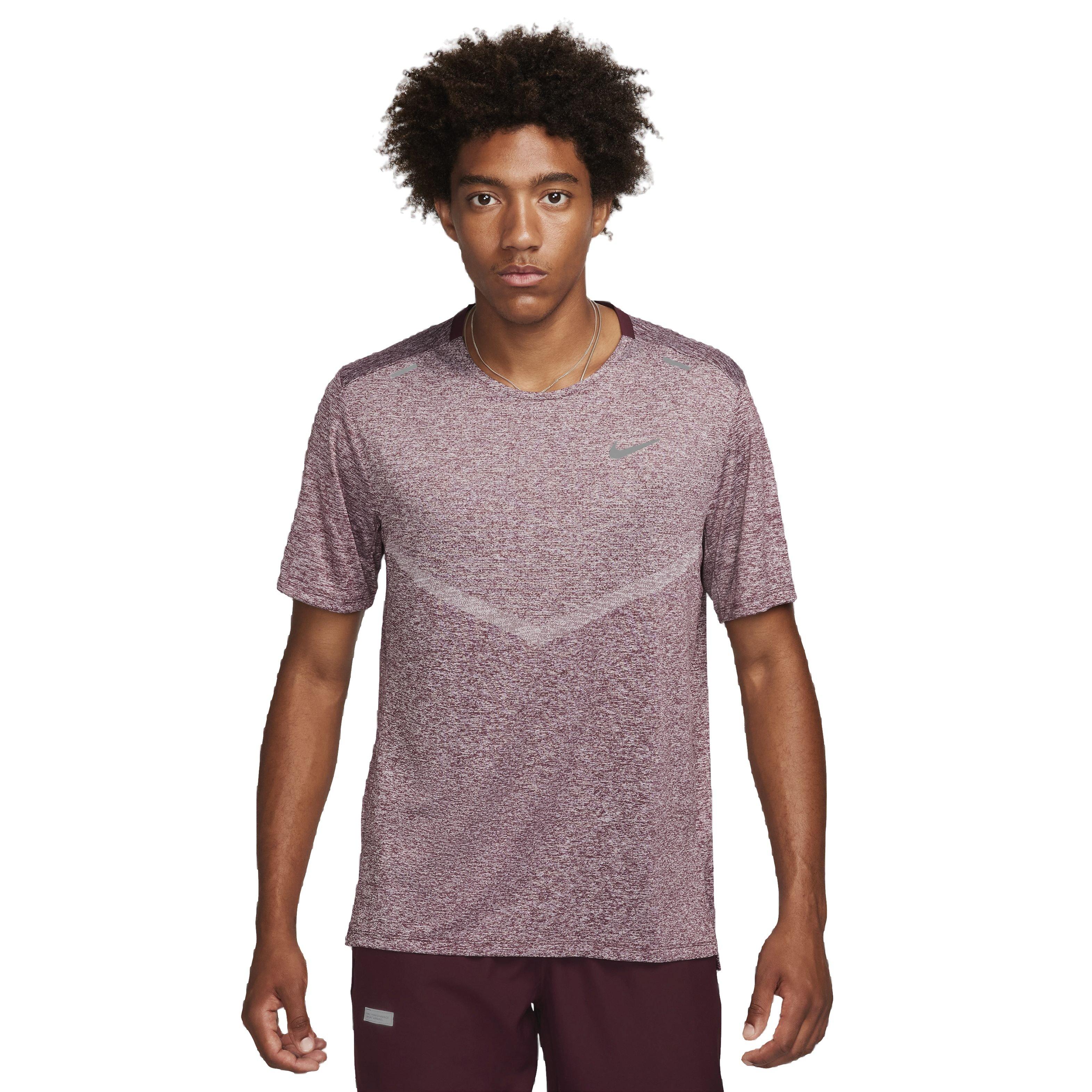 Nike Men's Dri-FIT Short Sleeve Rise 365 Running Top - RED Thumbnail View 1