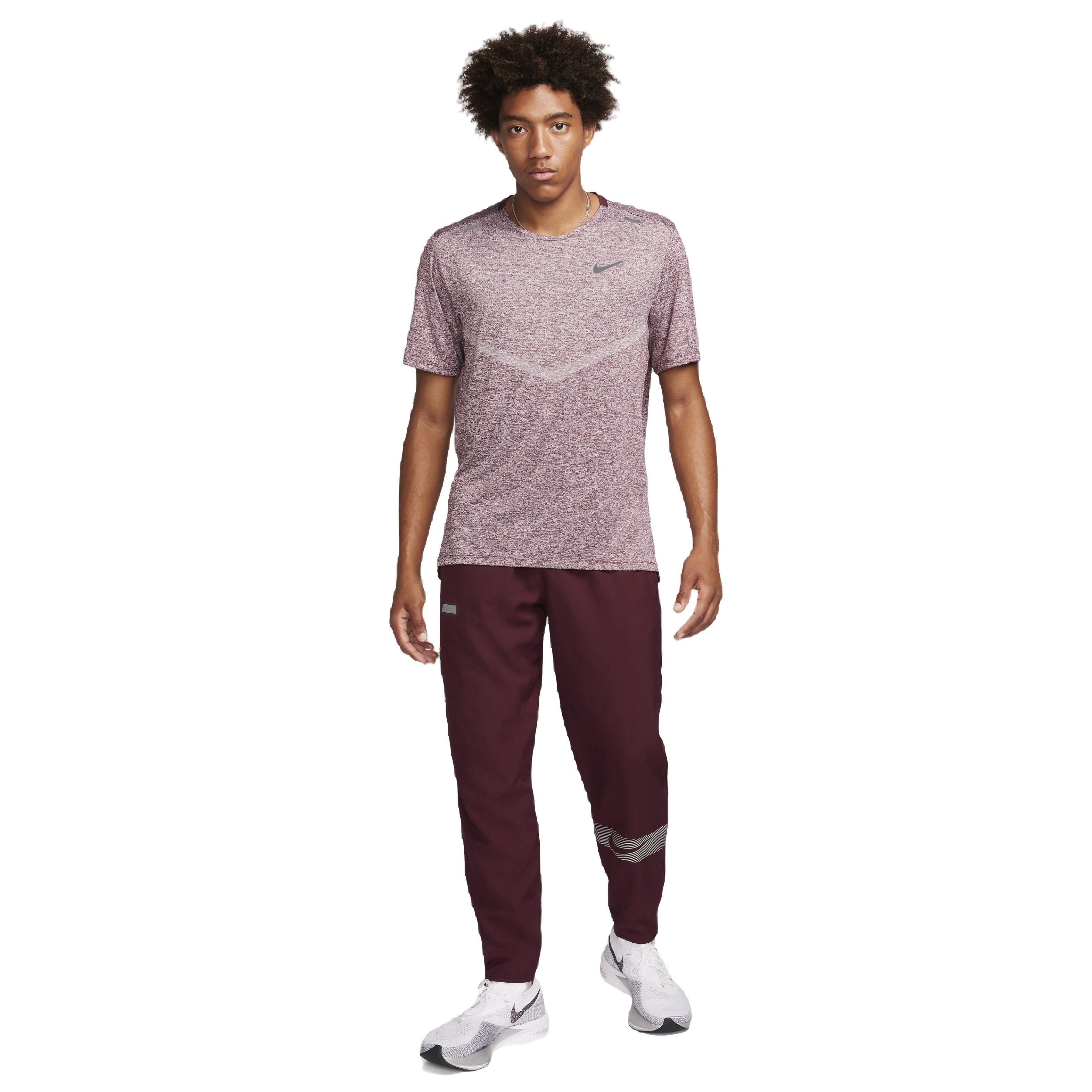 Nike Men's Dri-FIT Short Sleeve Rise 365 Running Top - RED Thumbnail View 5