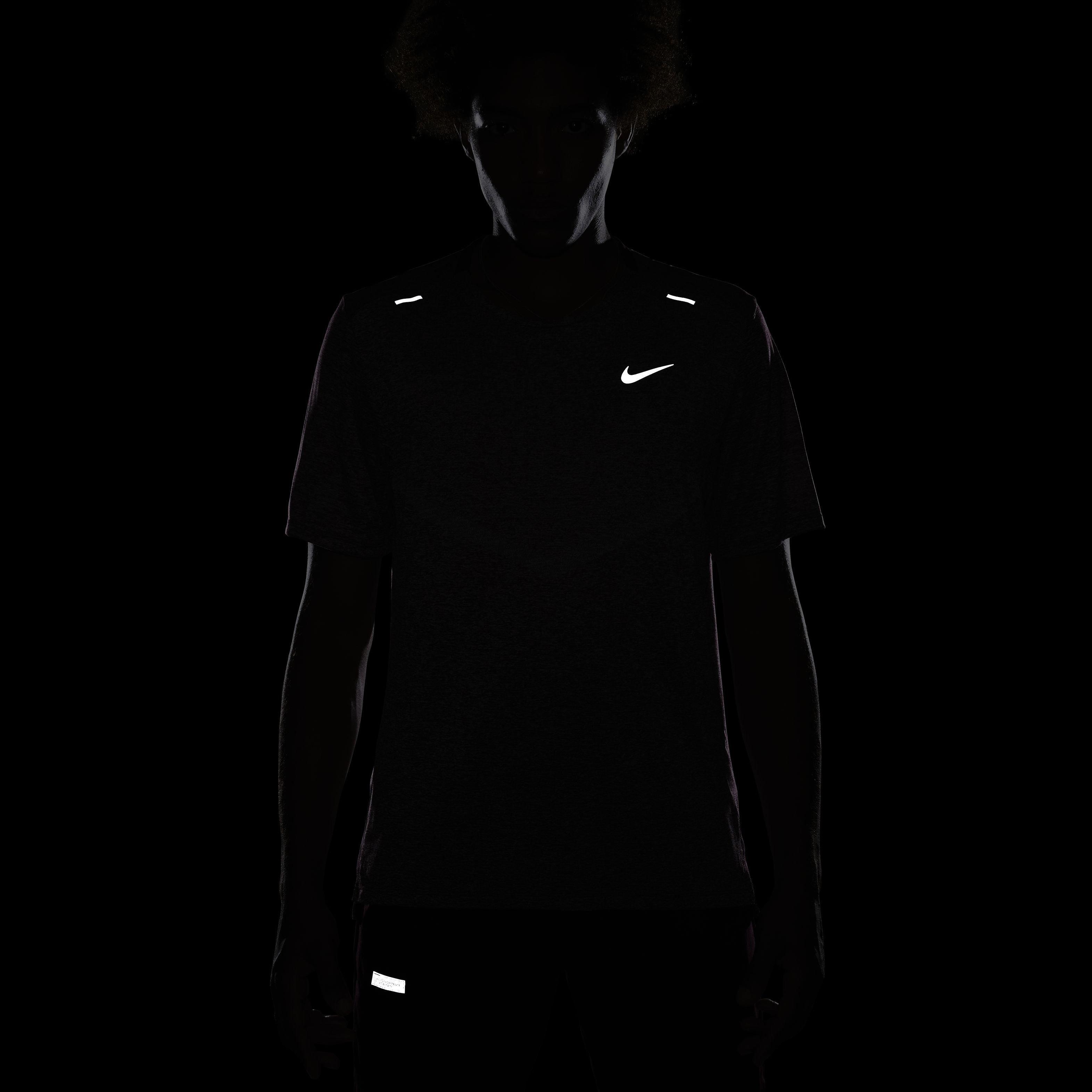 Nike Men's Dri-FIT Short Sleeve Rise 365 Running Top - RED Thumbnail View 6