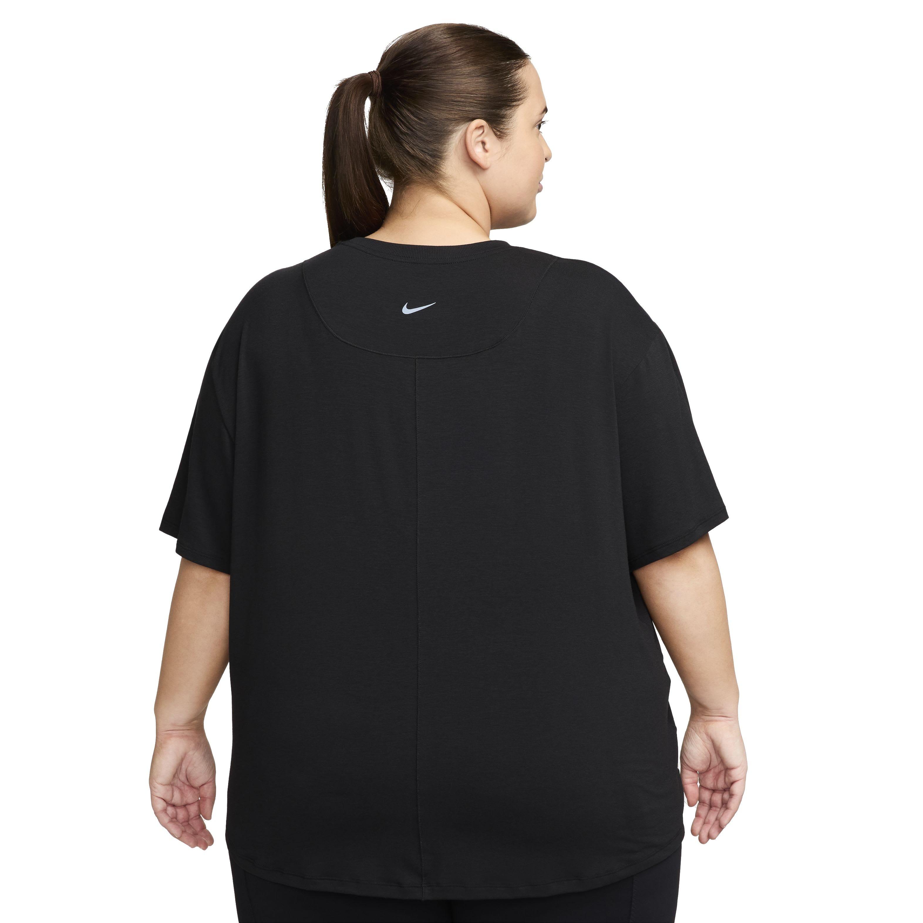 Nike Women's One Relaxed Short Sleeve Dri-FIT Top - BLACK Thumbnail View 2