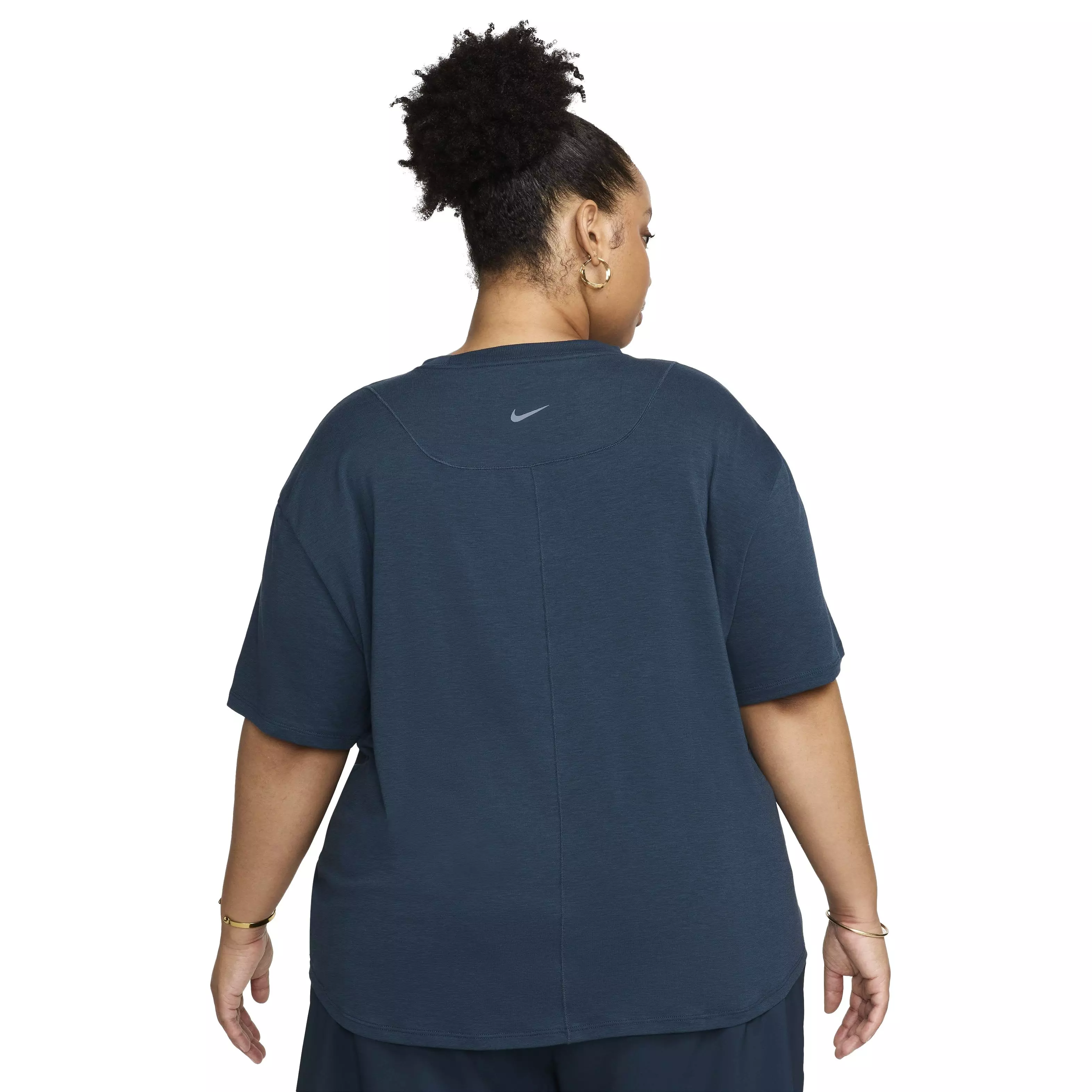 Nike Women's One Relaxed Short Sleeve Dri-FIT Top - DARK BLUE