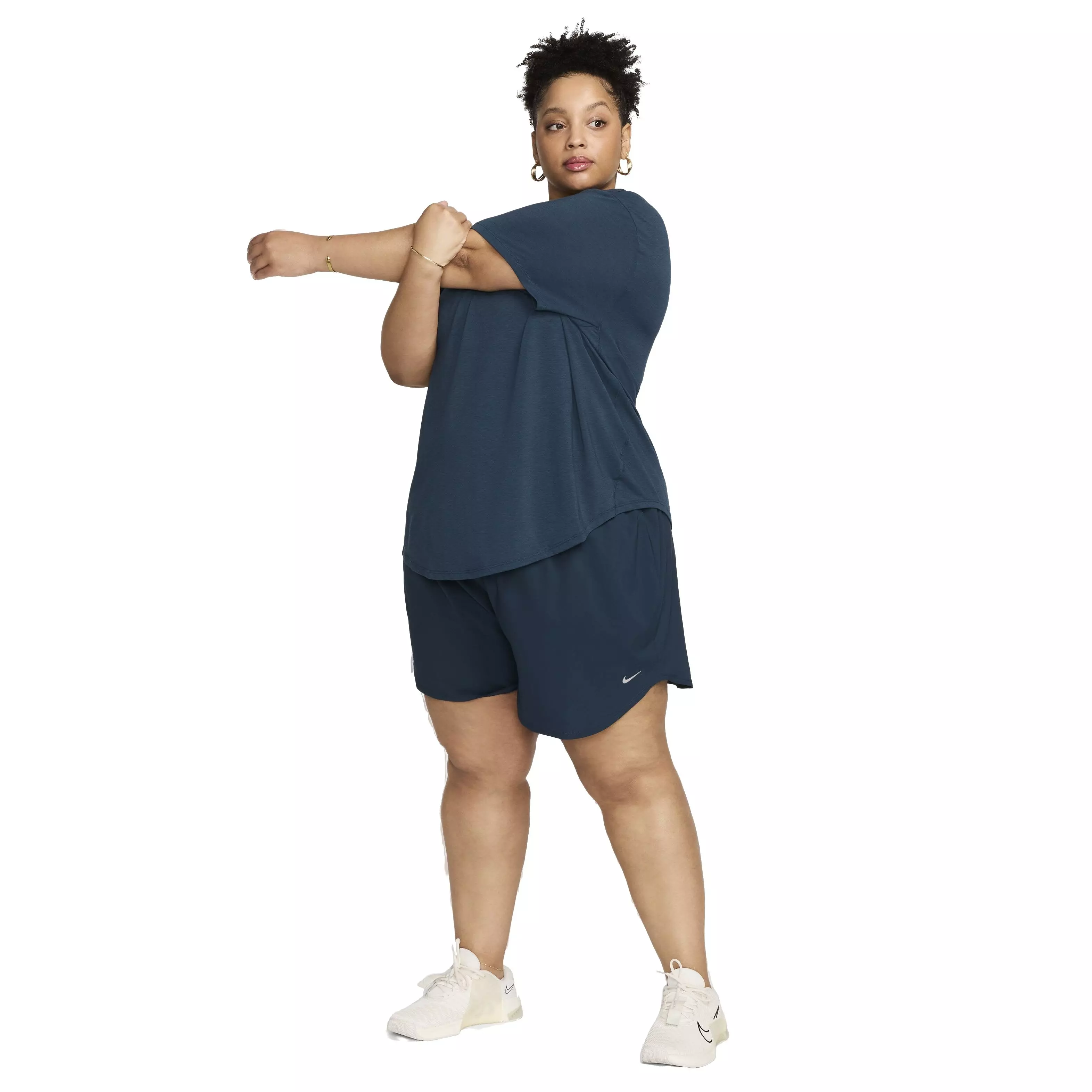 Nike Women's One Relaxed Short Sleeve Dri-FIT Top - DARK BLUE