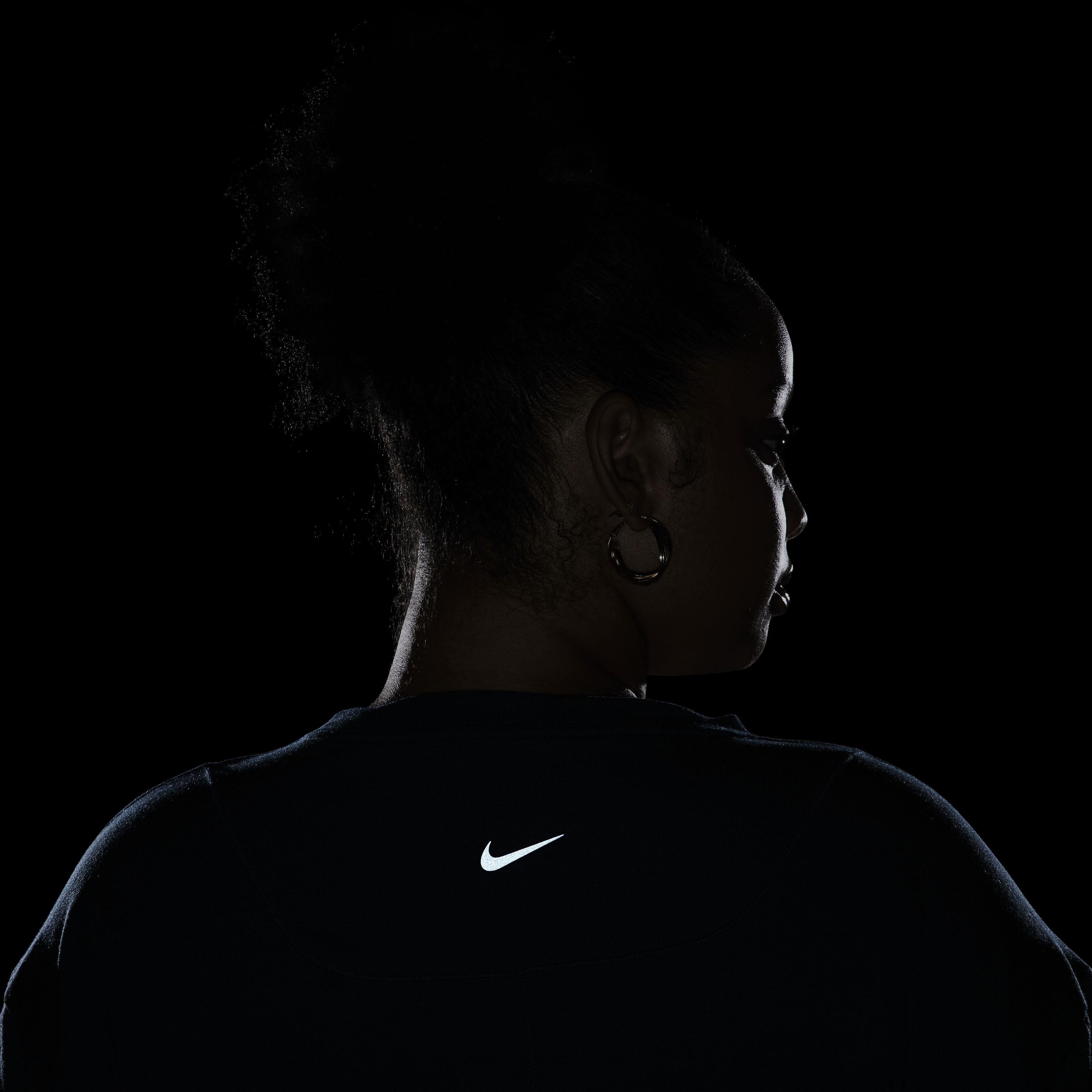 Nike Women's One Relaxed Short Sleeve Dri-FIT Top - DARK BLUE Thumbnail View 6