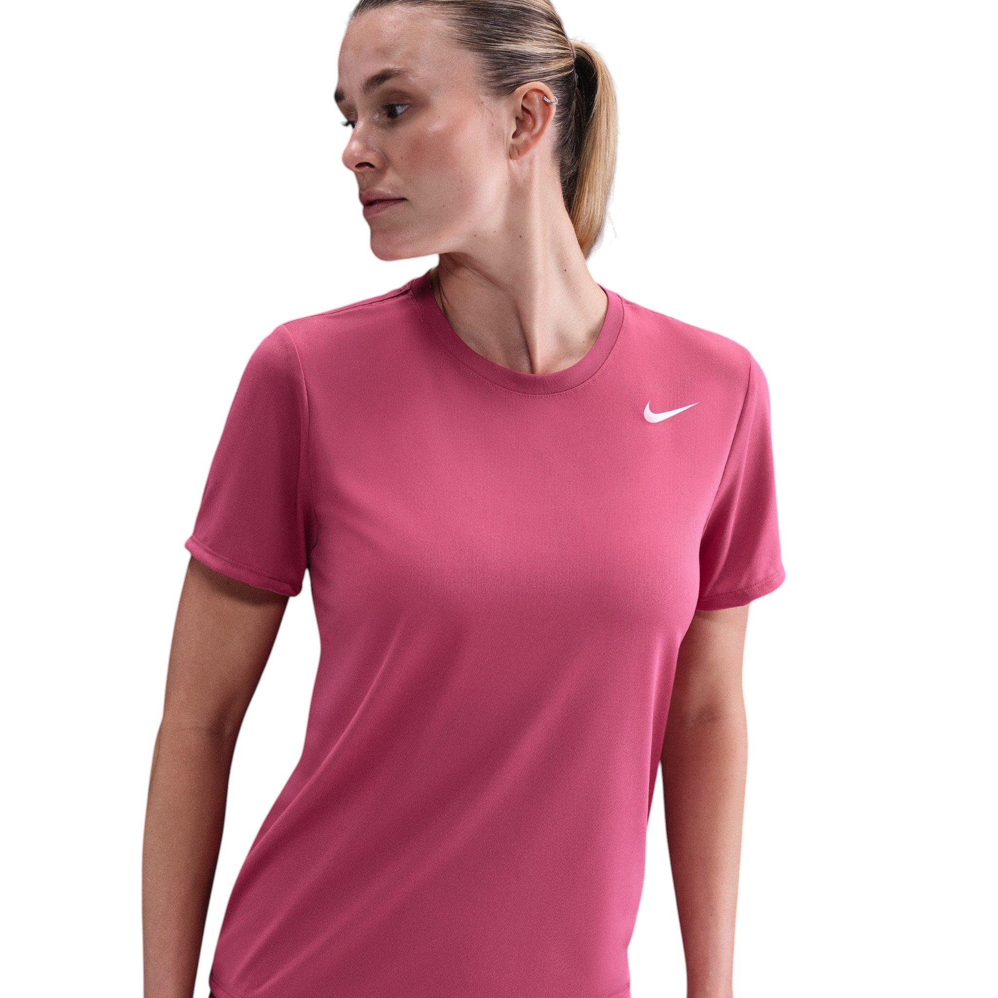 Nike Women's Dri-FIT Relaxed T-Shirt - Pink/White - PINK/WHITE