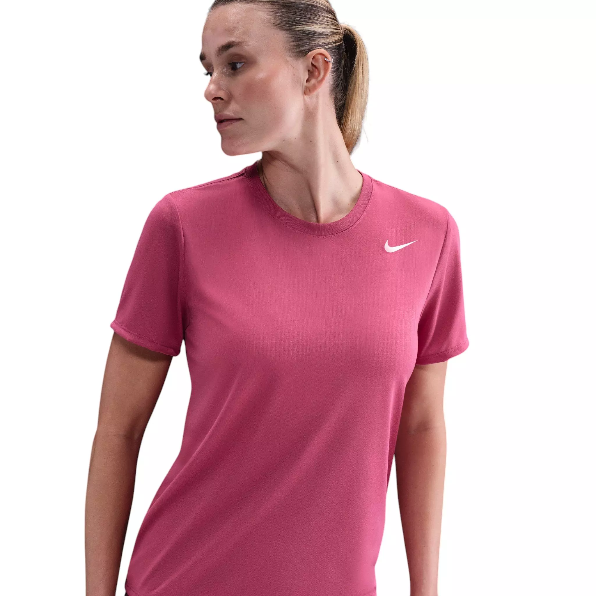 Nike Women's Dri-FIT Relaxed T-Shirt - Pink/White - PINK/WHITE