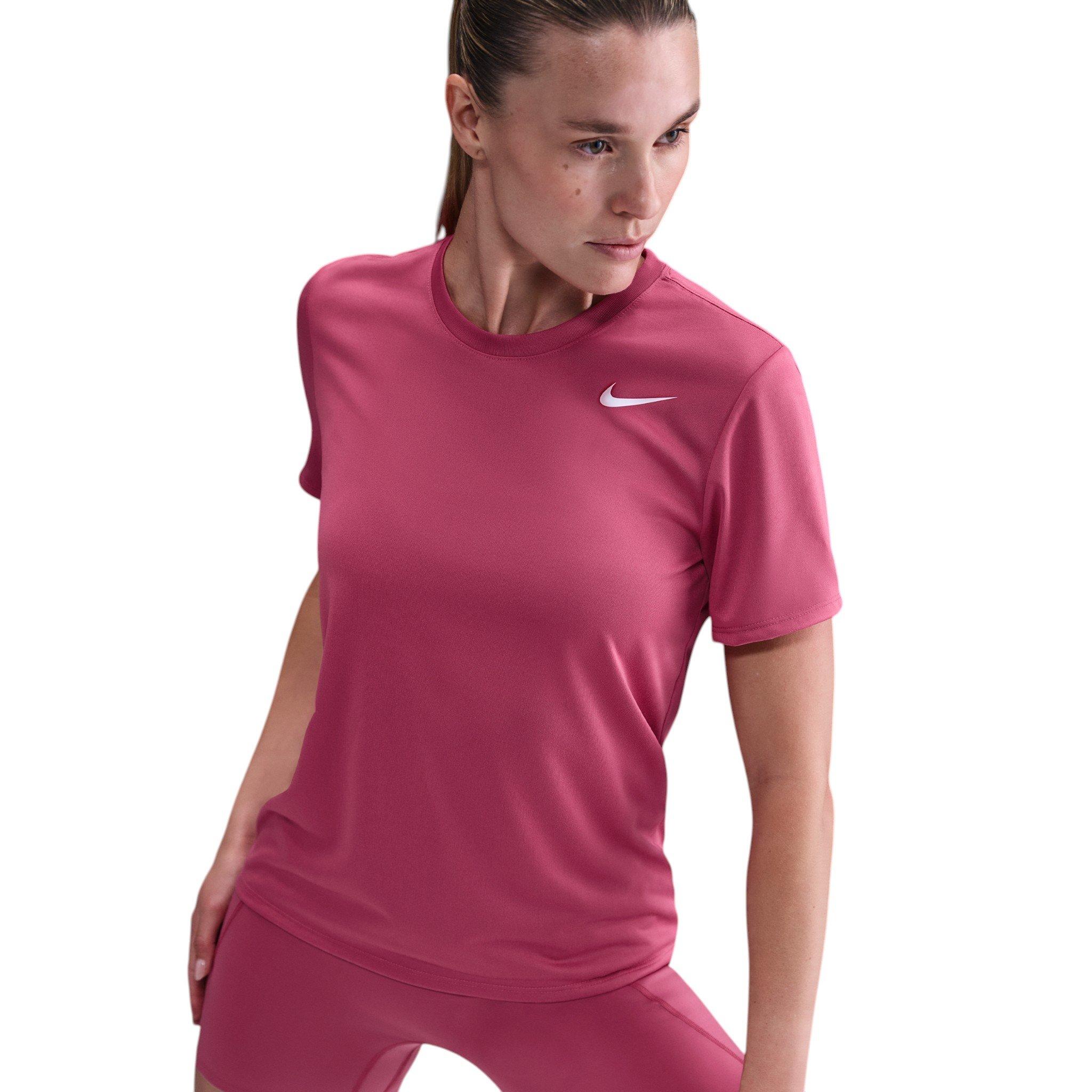 Nike Women's Dri-FIT Relaxed T-Shirt - Pink/White - PINK/WHITE