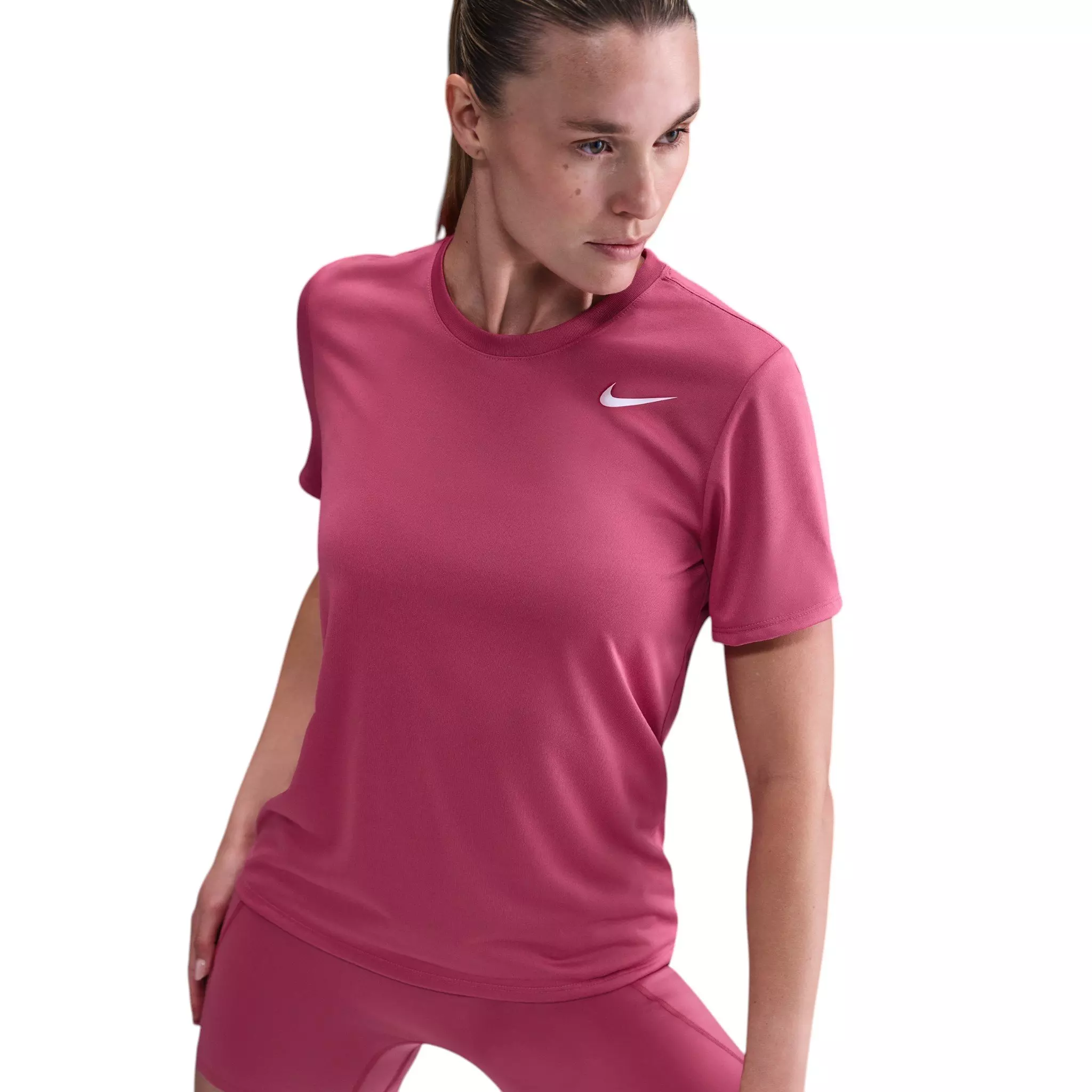 Nike Women's Dri-FIT Relaxed T-Shirt - Pink/White - PINK/WHITE