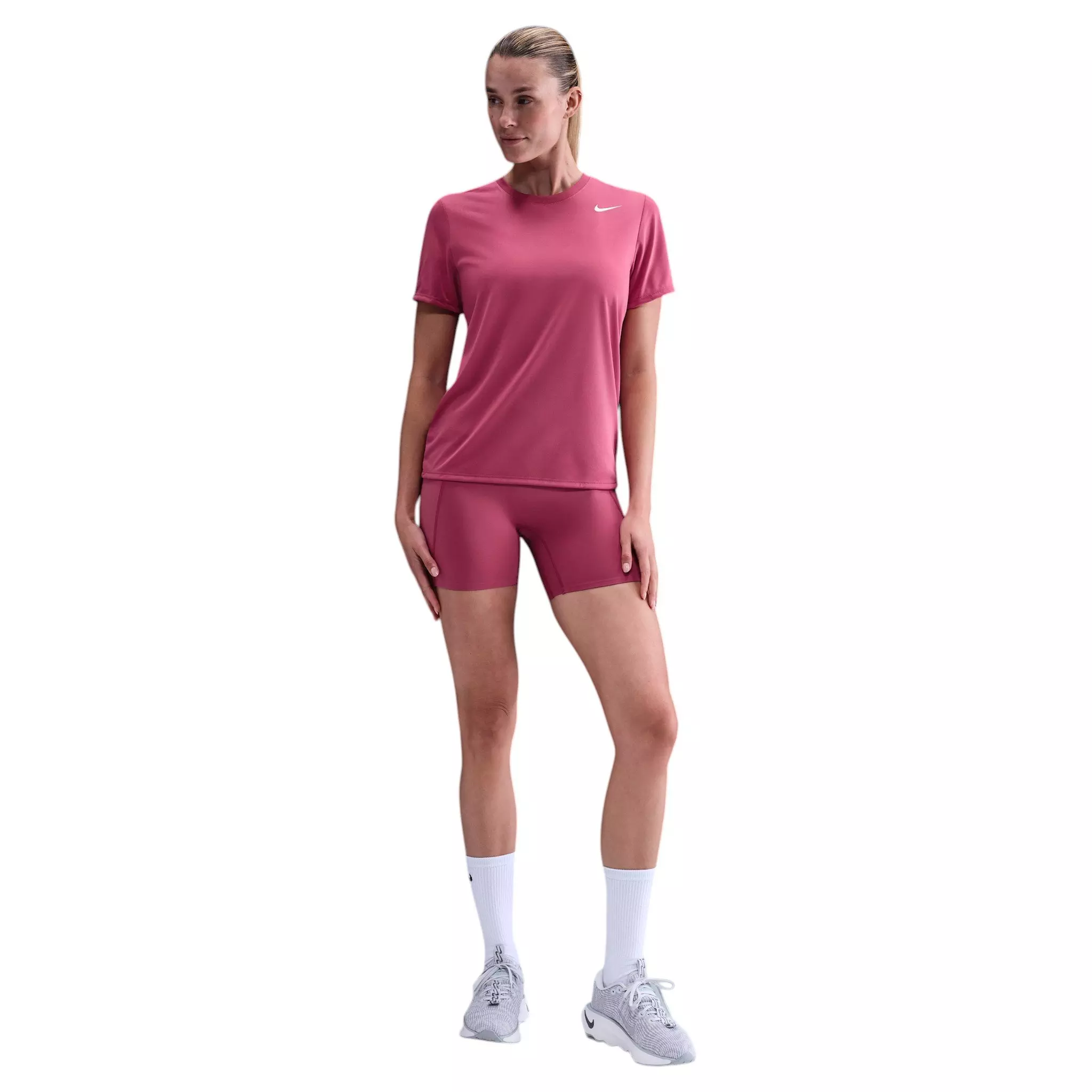 Nike Women's Dri-FIT Relaxed T-Shirt - Pink/White - PINK/WHITE
