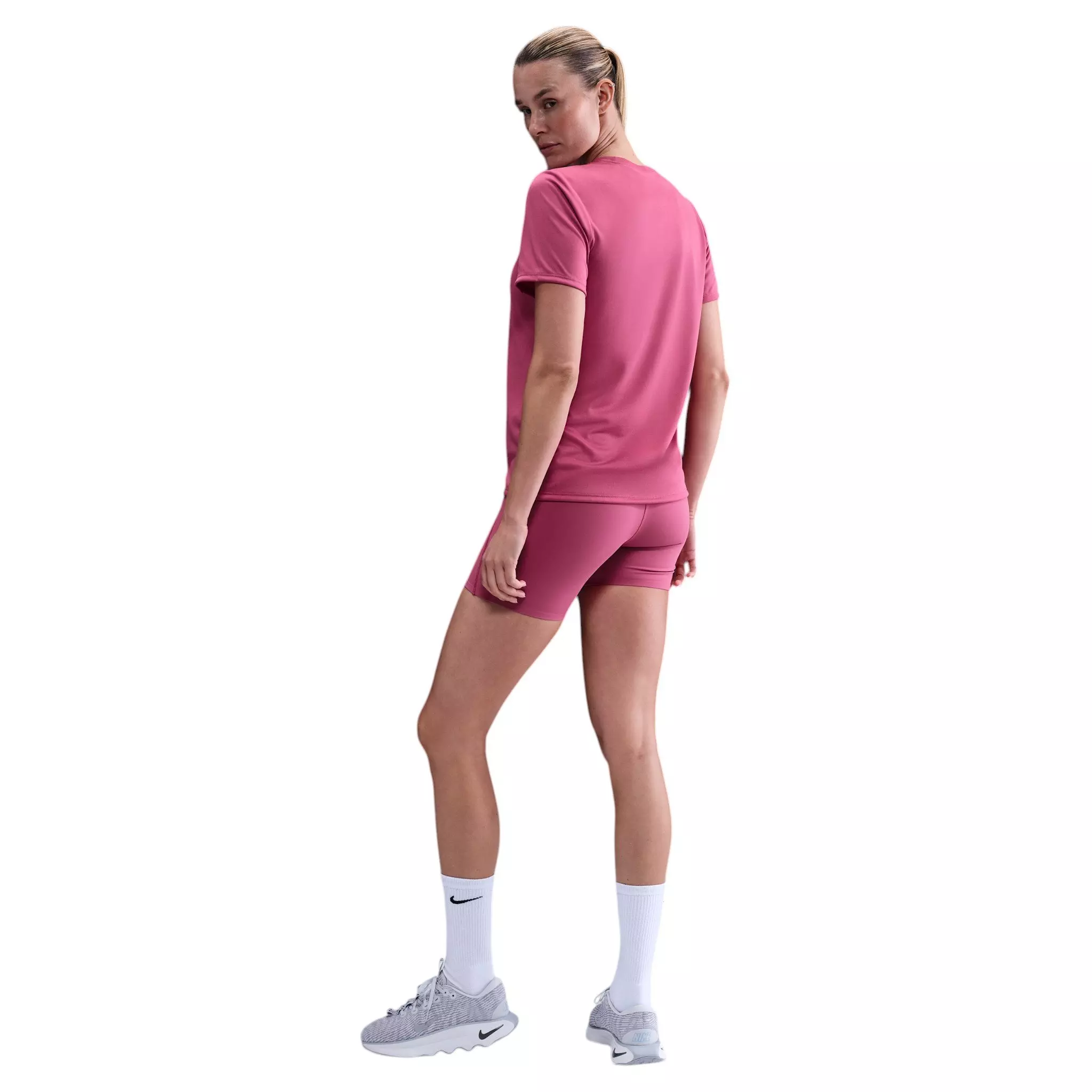 Nike Women's Dri-FIT Relaxed T-Shirt - Pink/White - PINK/WHITE