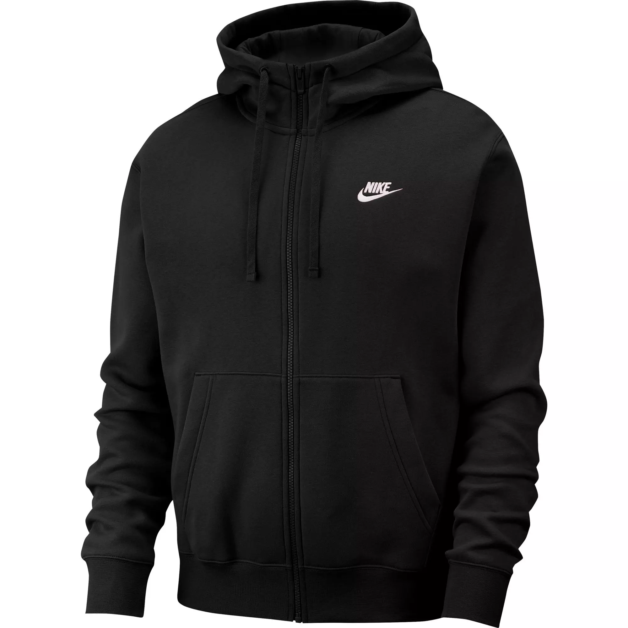 Nike Men's Sportswear Club Fleece Full-Zip Hoodie - Black - BLACK