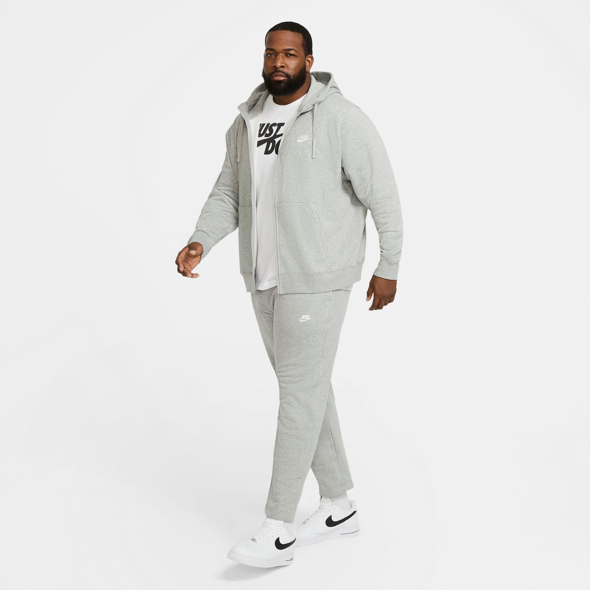 Nike Men's Sportswear Club Fleece Full-Zip Hoodie - Grey - GREY Thumbnail View 12