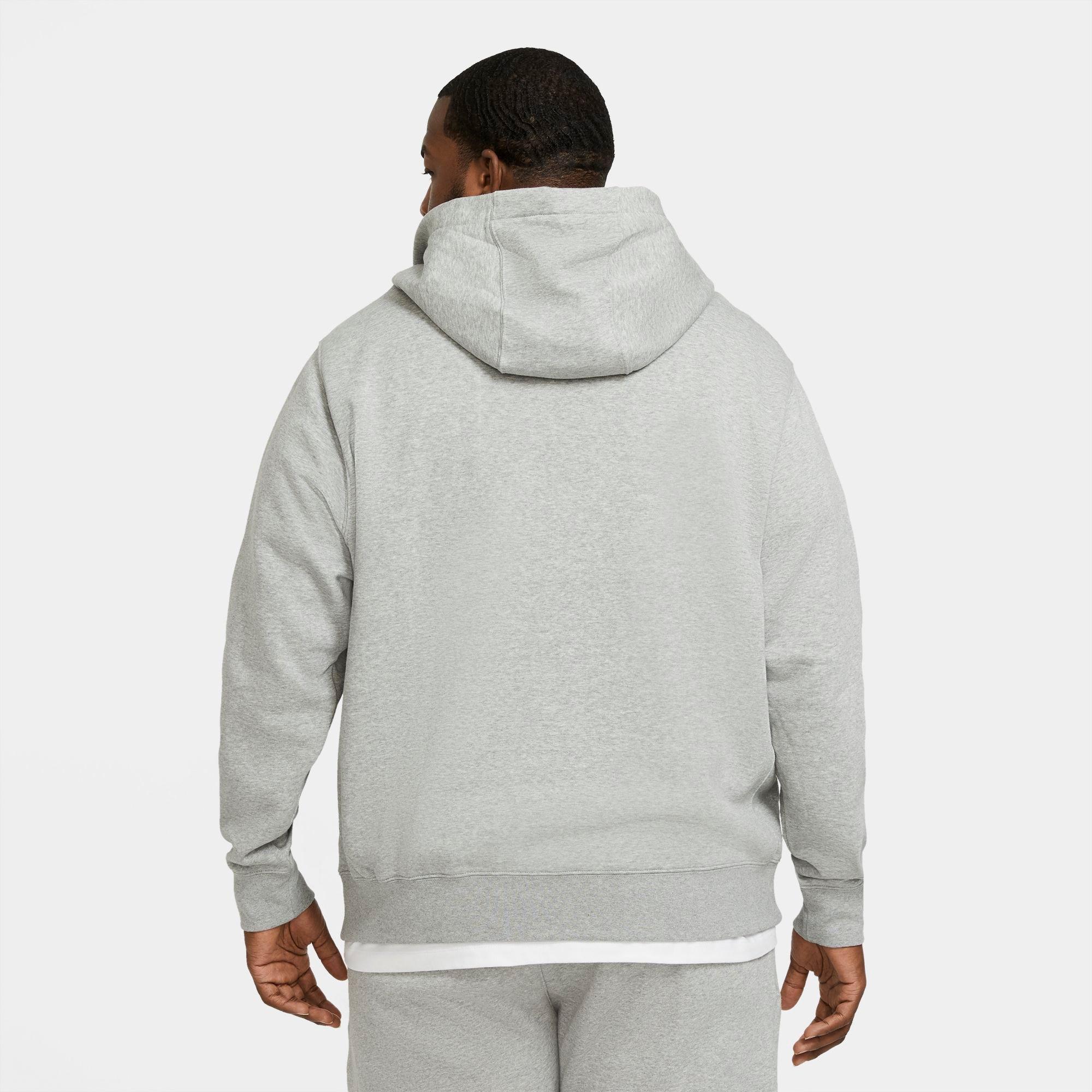 Nike Men's Sportswear Club Fleece Full-Zip Hoodie - Grey - GREY Thumbnail View 8