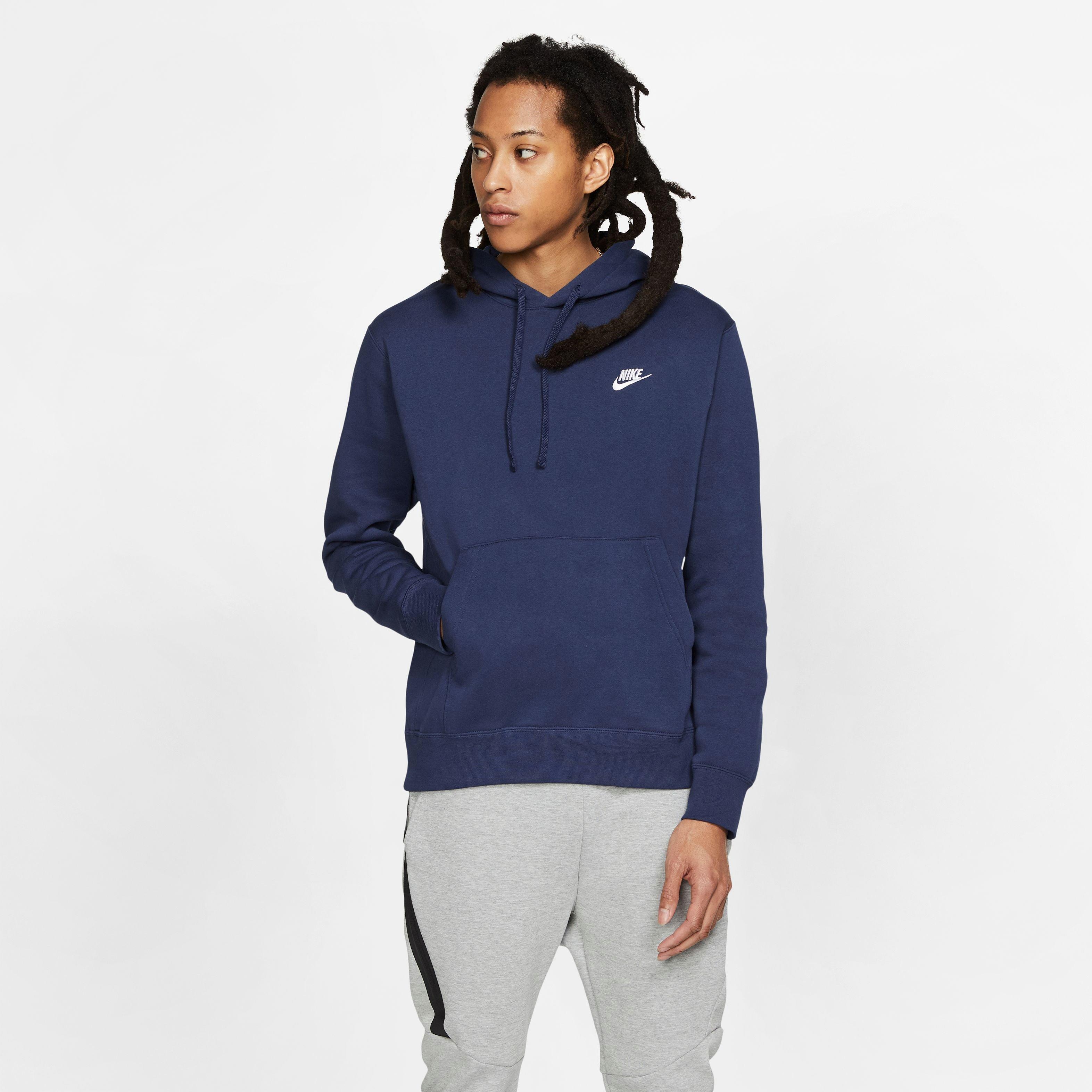 Nike Men's Sportswear Club Fleece Full-Zip Hoodie-Navy - NAVY Thumbnail View 3