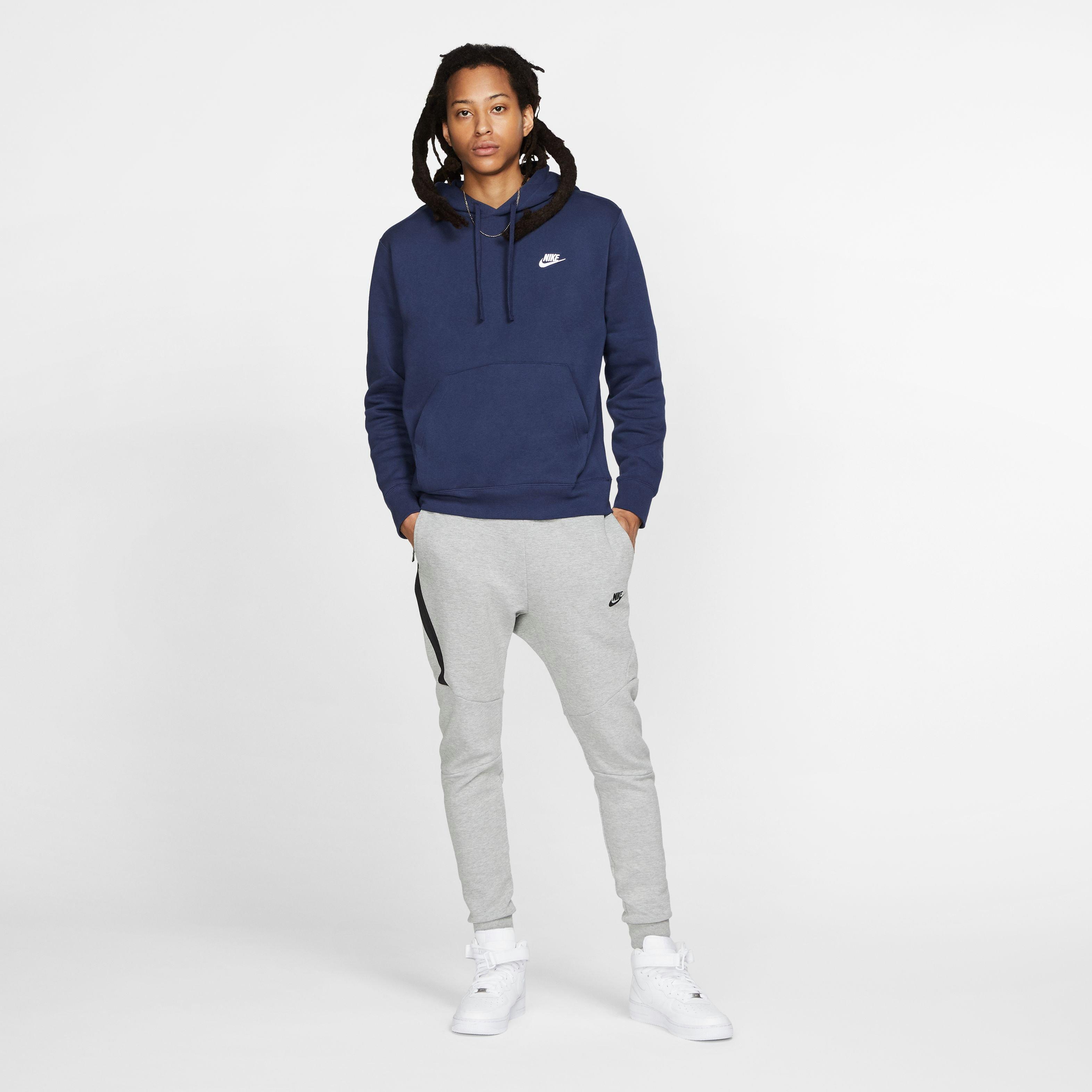 Nike Men's Sportswear Club Fleece Full-Zip Hoodie-Navy - NAVY Thumbnail View 4