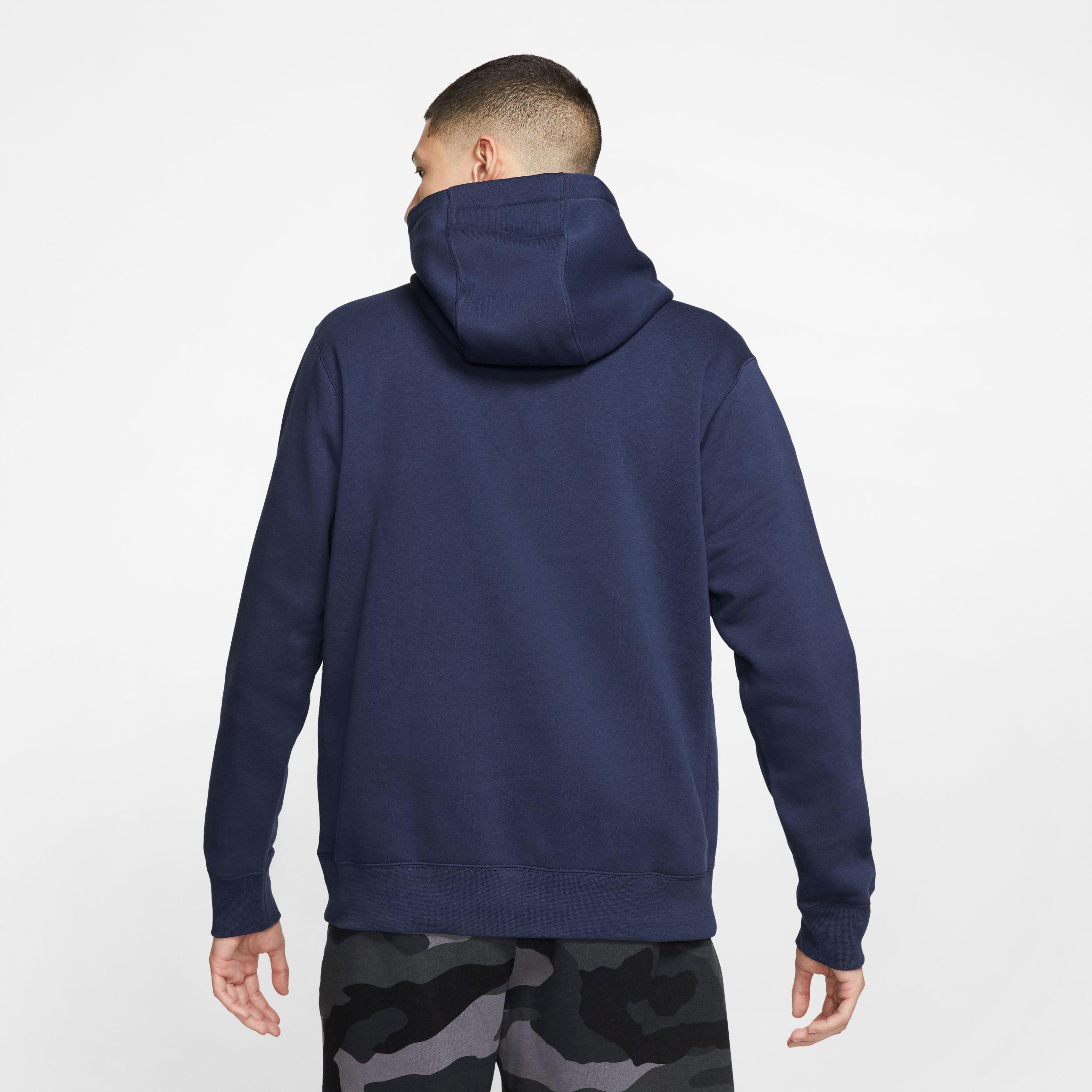 Nike Men's Sportswear Club Fleece Full-Zip Hoodie-Navy - NAVY Thumbnail View 9