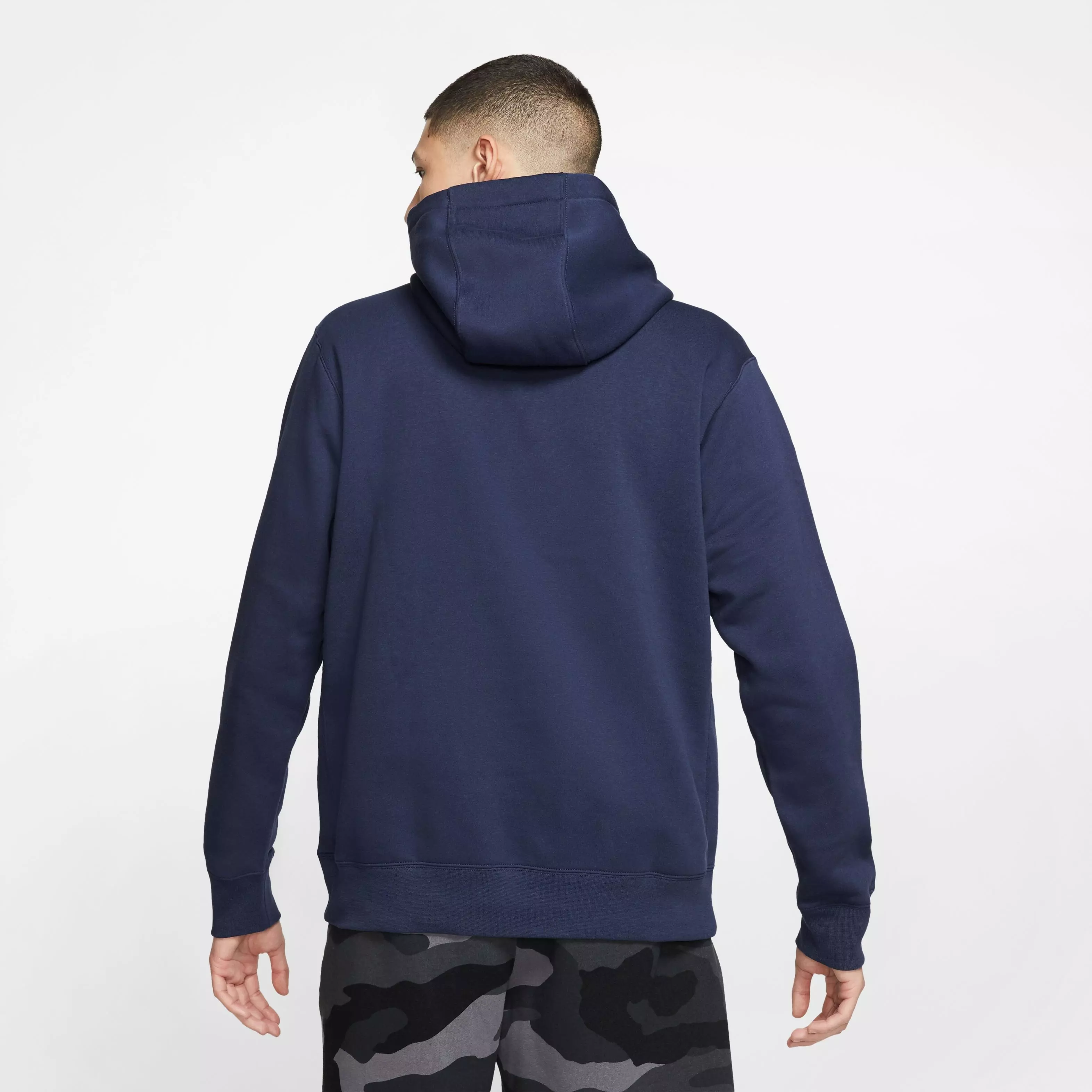 Nike Men's Sportswear Club Fleece Full-Zip Hoodie-Navy - NAVY