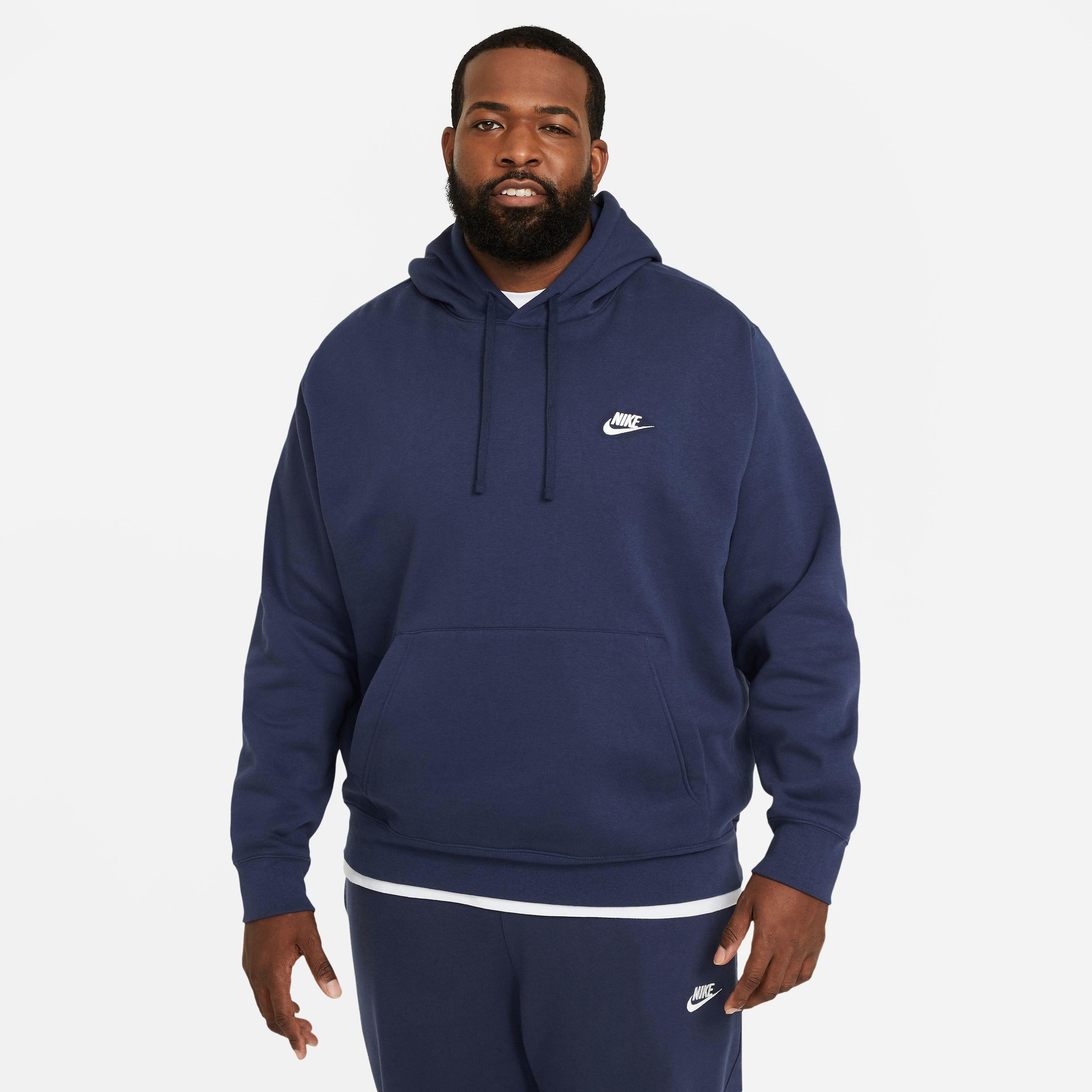 Nike Men's Sportswear Club Fleece Full-Zip Hoodie-Navy - NAVY Thumbnail View 5