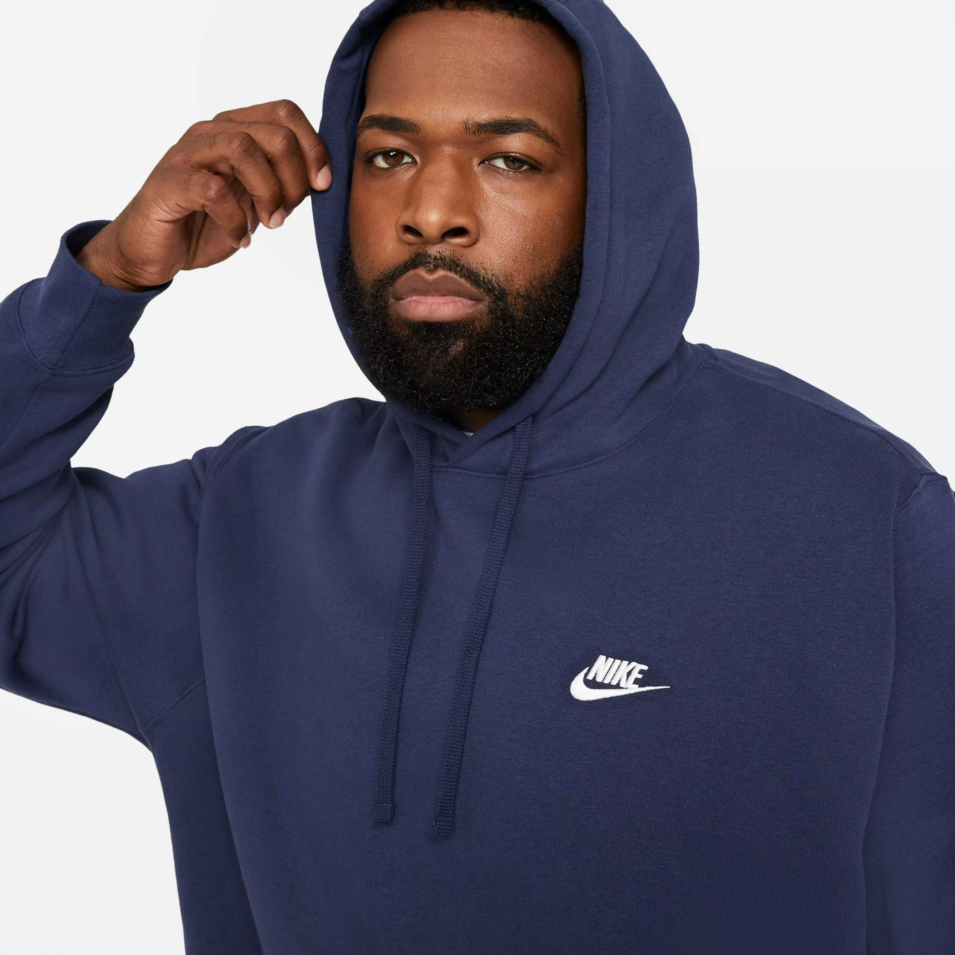 Nike Men's Sportswear Club Fleece Full-Zip Hoodie-Navy - NAVY