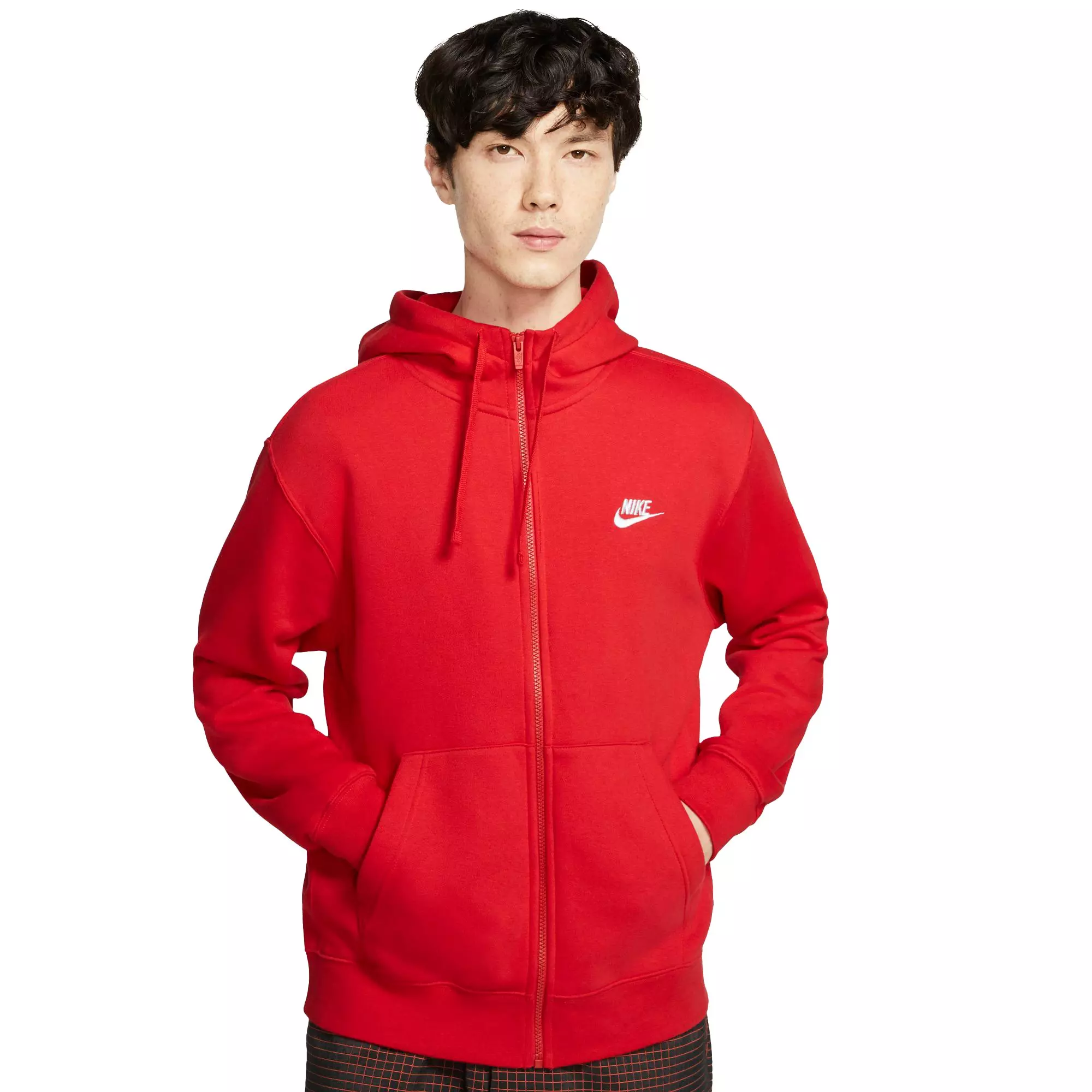 red and black nike zip up