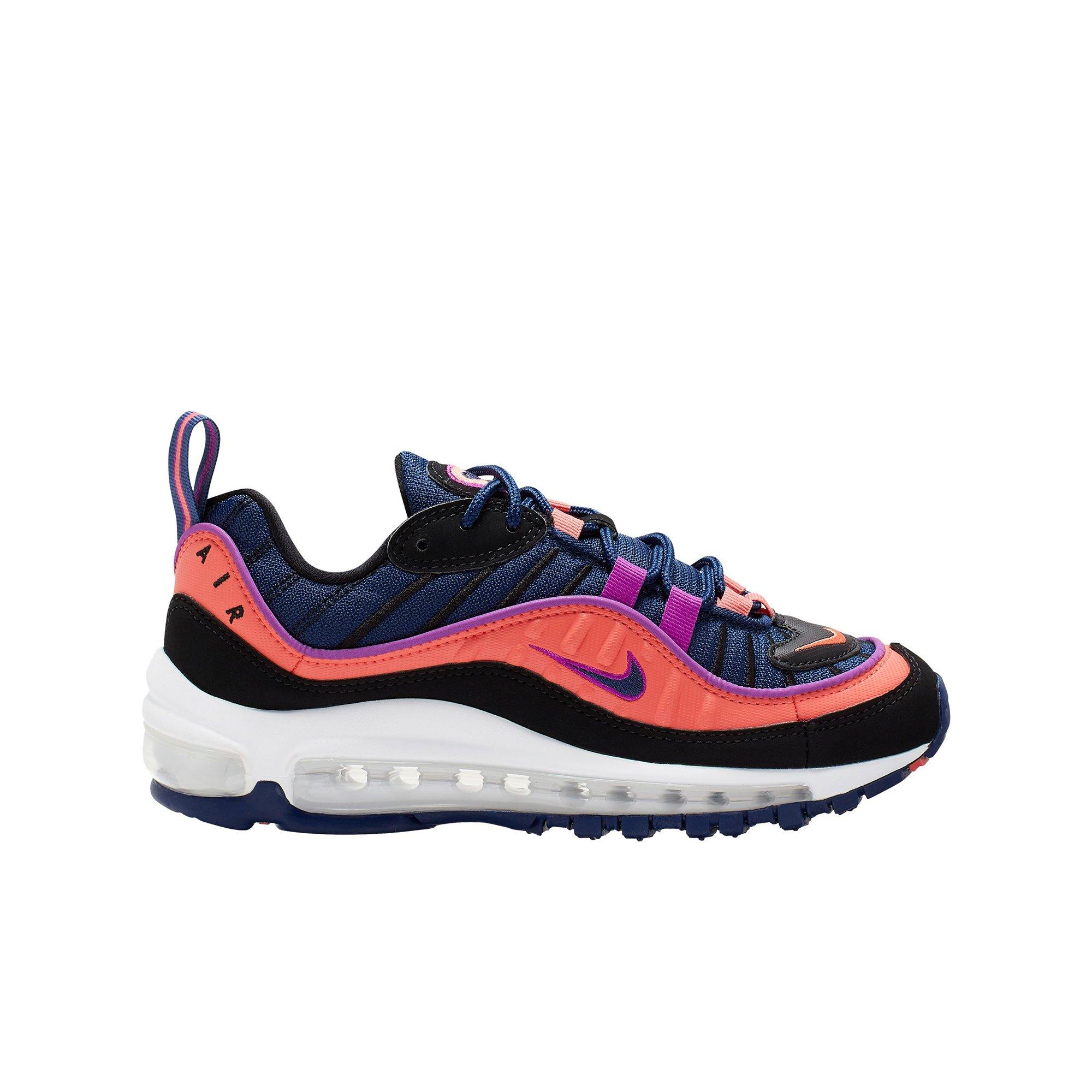 Nike Air Max 98 Blue Void Black Magic Ember Grade School Kids Shoe Hibbett City Gear
