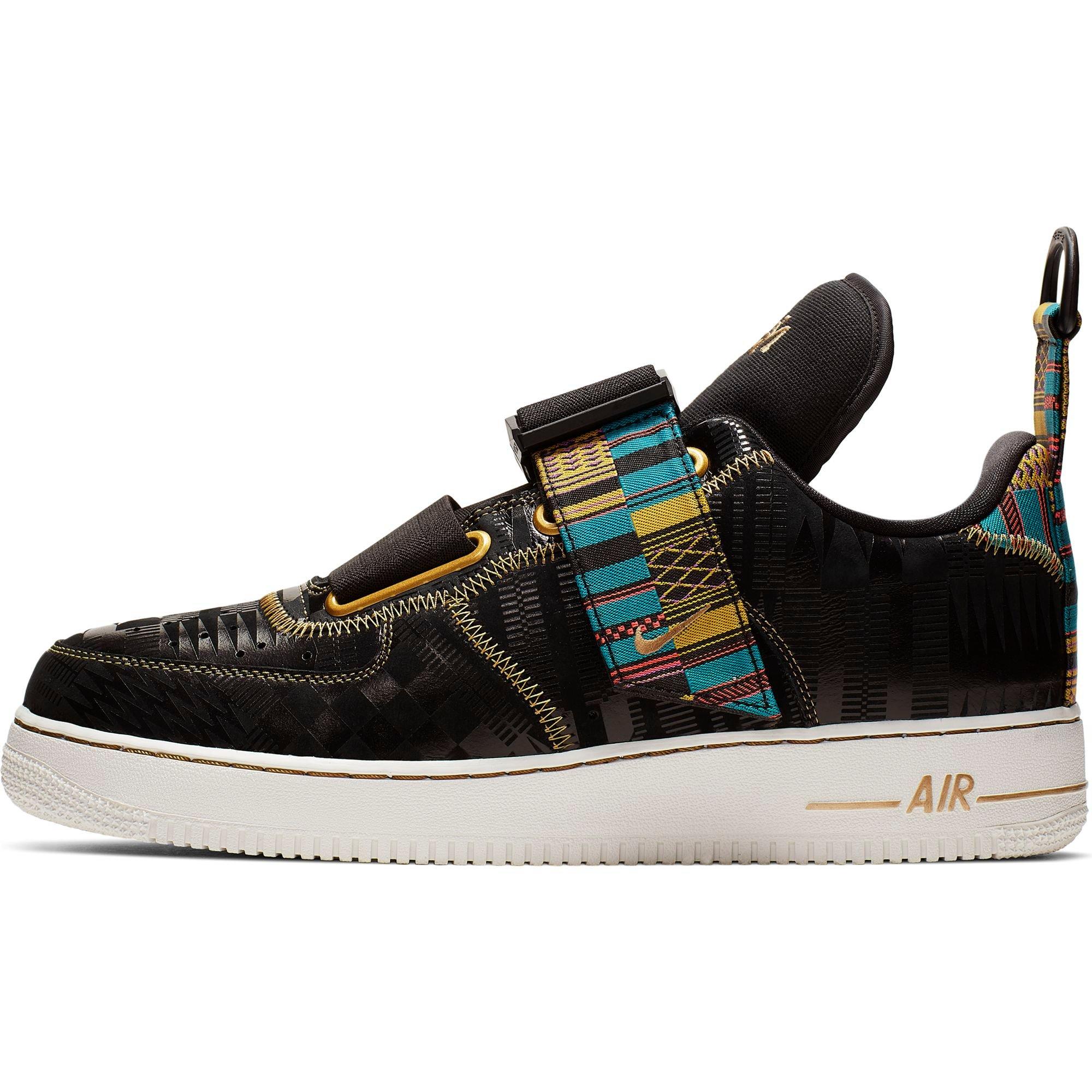 Nike Air Force 1 Utility Bhm QS "Black/Metallic Gold" Men's Shoe - BLACK Thumbnail View 7