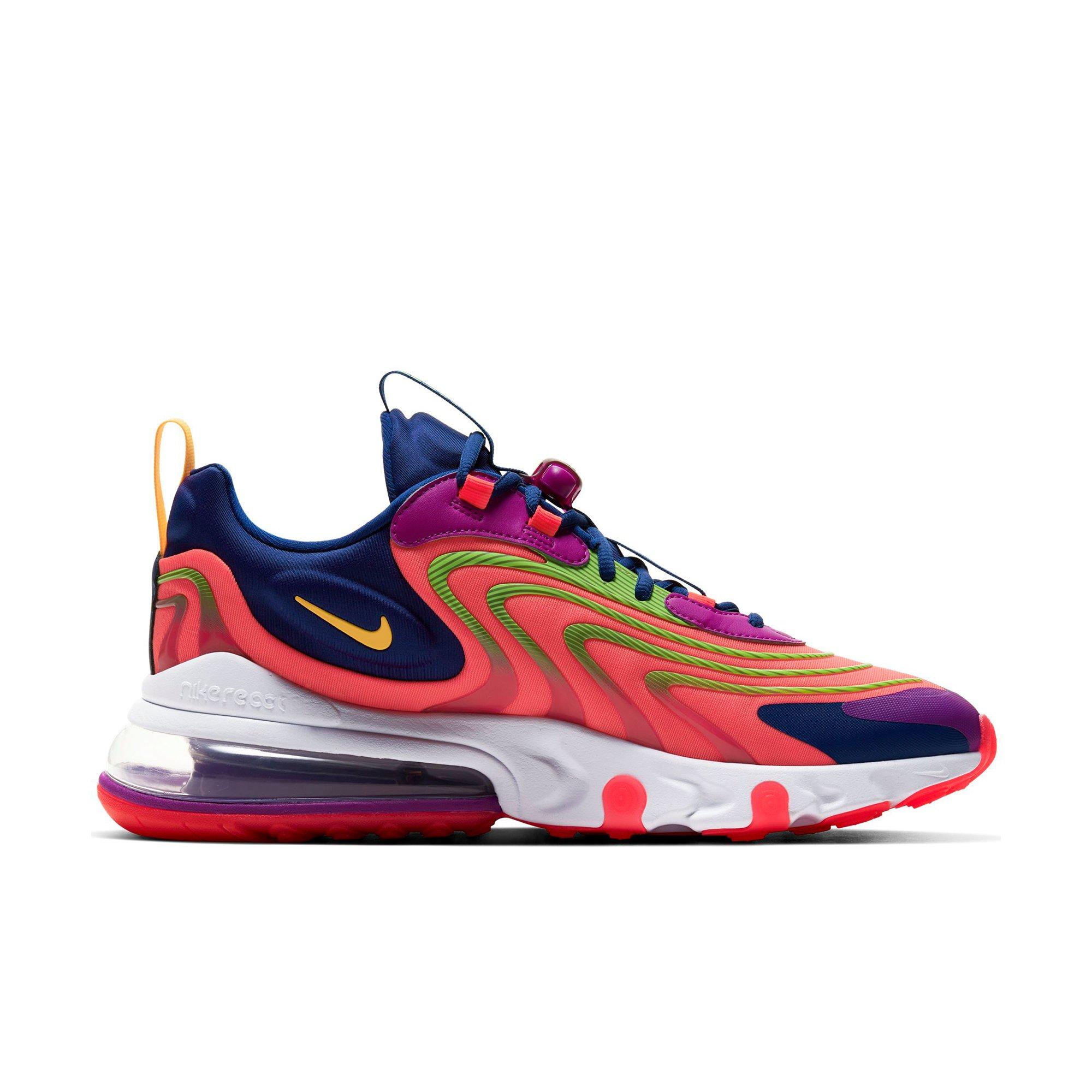 Nike Air Max 270 React Eng Laser Crimson Orange Blue White Men S Shoe Hibbett City Gear