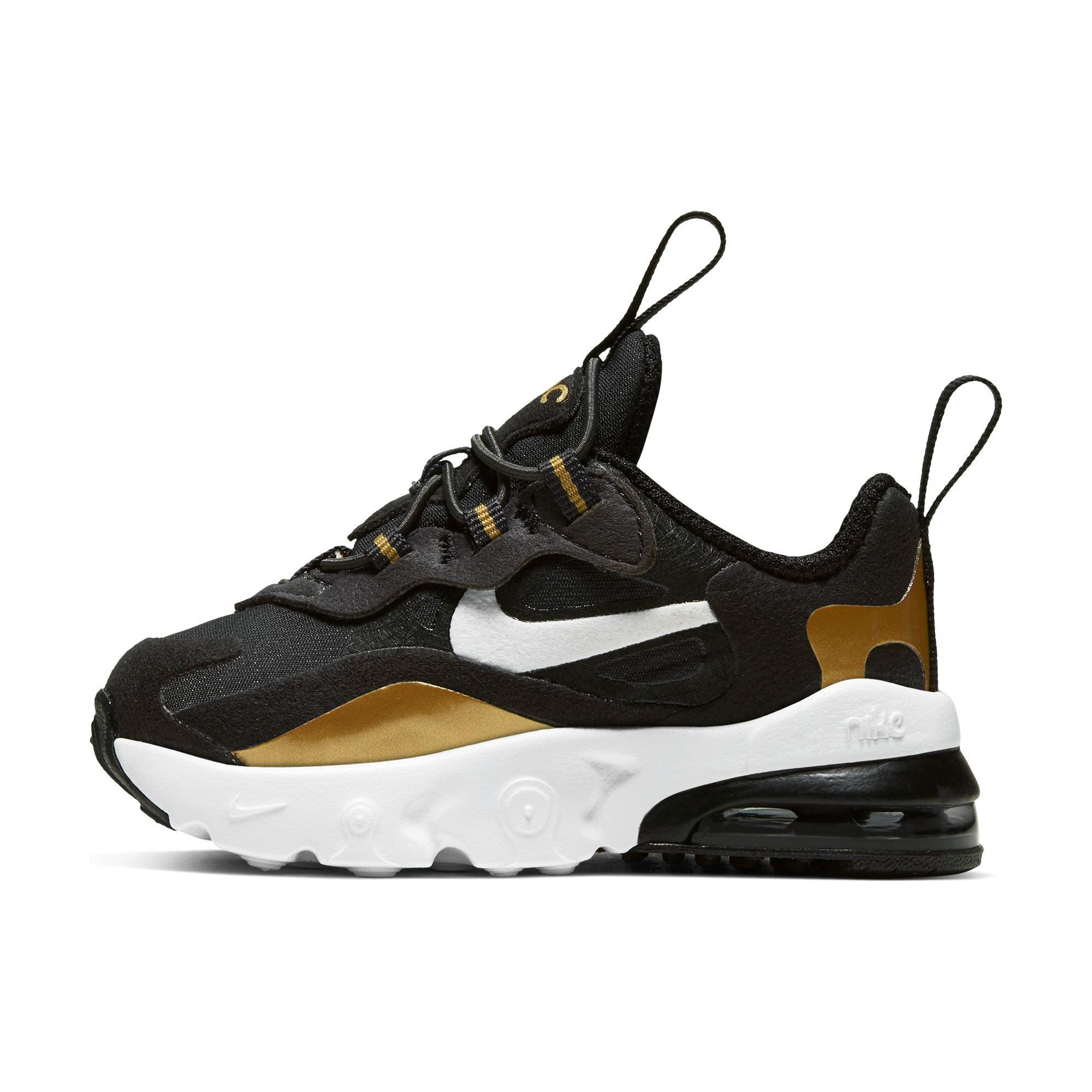 Nike Air Max 270 Rt Black White Metallic Gold Toddler Kids Shoe Hibbett City Gear