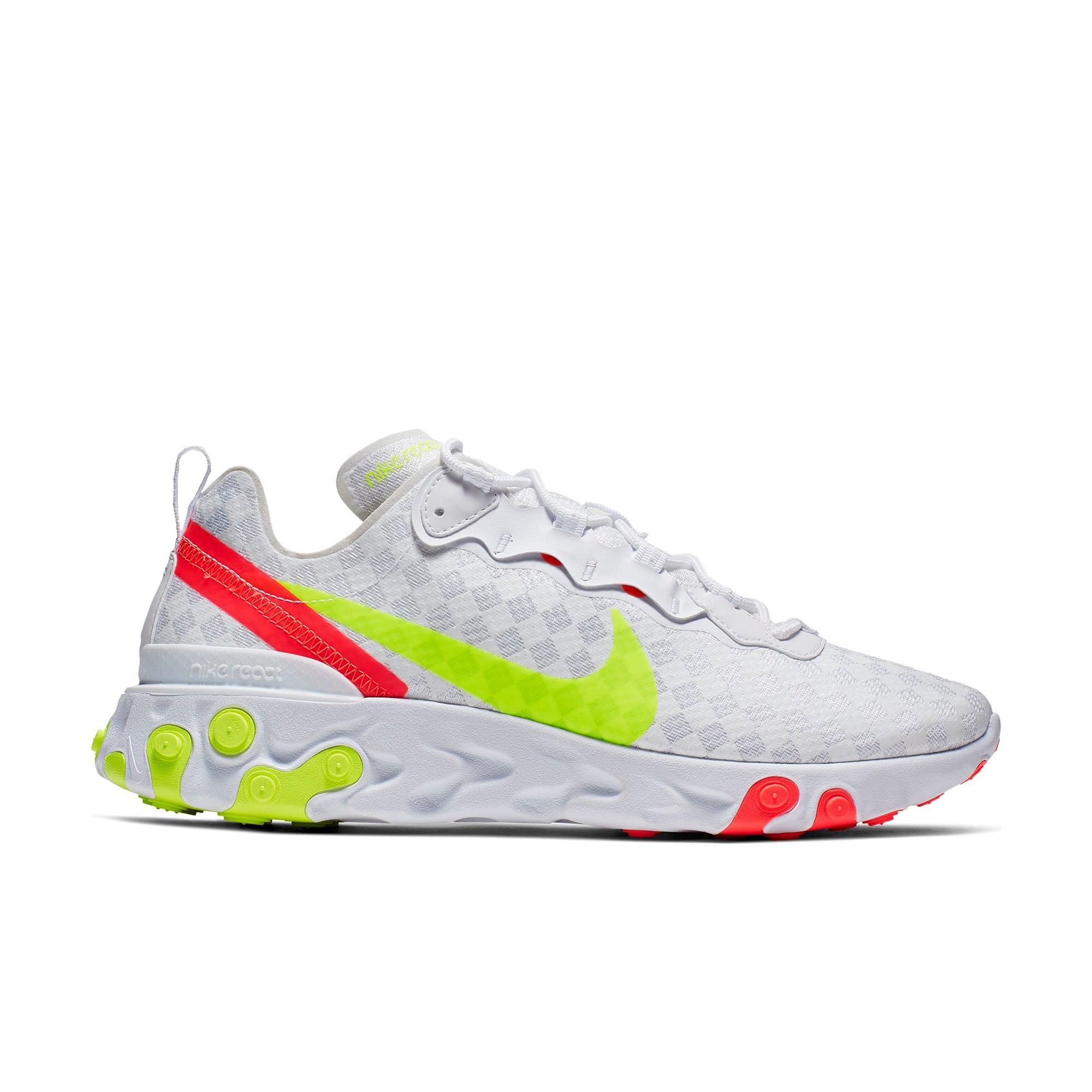 Nike React Element 55 White Crimson Volt Men S Shoe Hibbett City Gear
