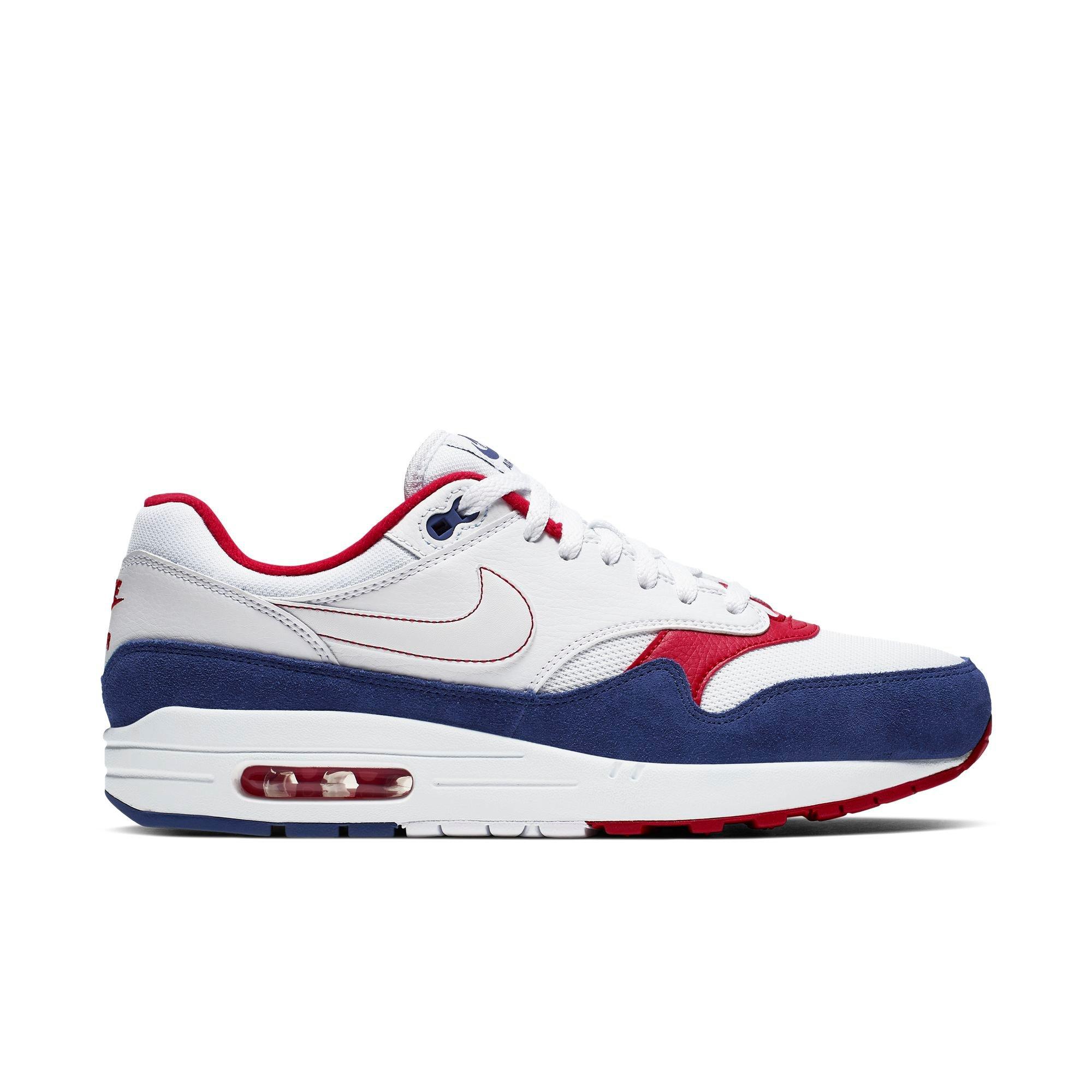 white and royal blue air max