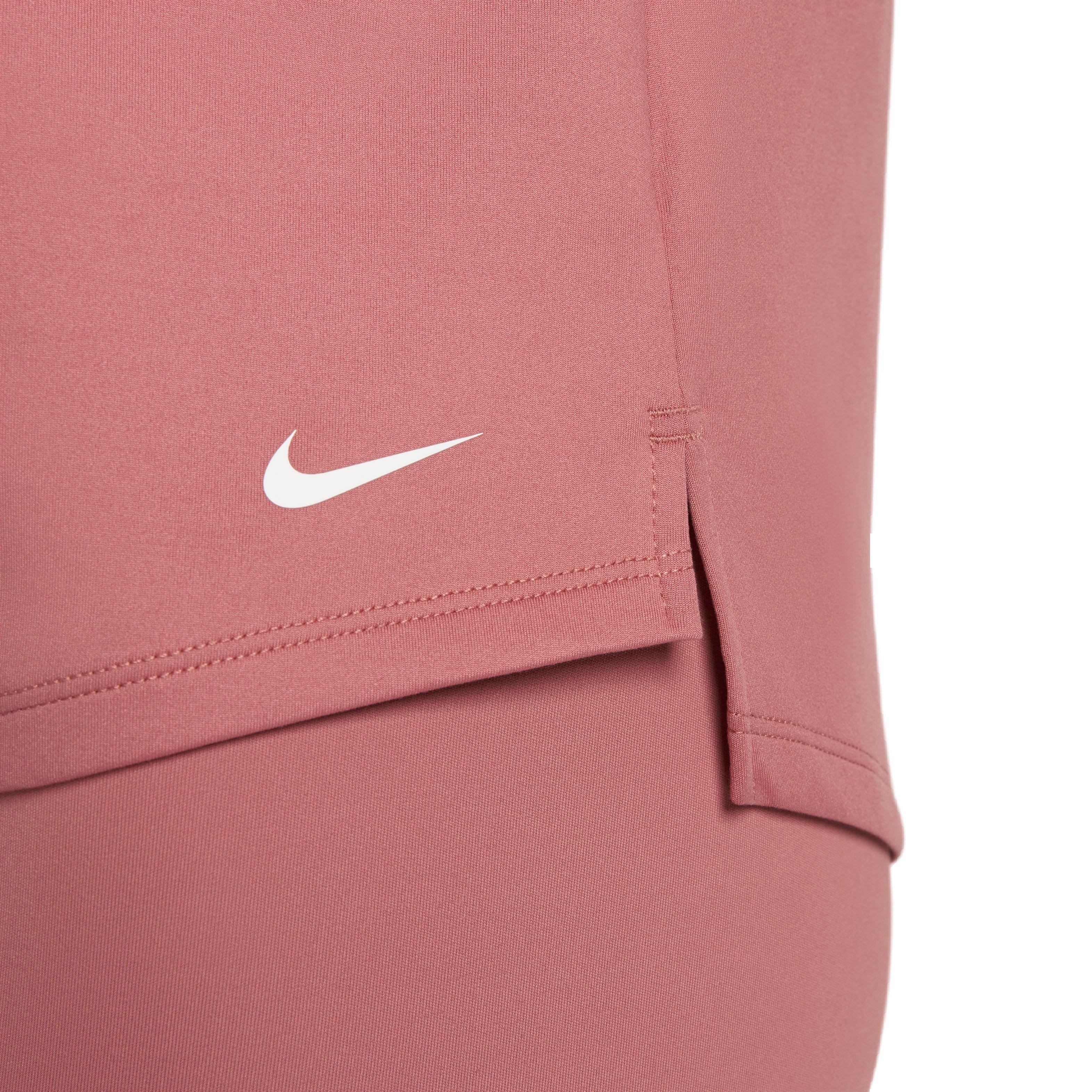 Nike Women's Therma-FIT One Long Sleeve 1/2 Zip Top - PINK Thumbnail View 4
