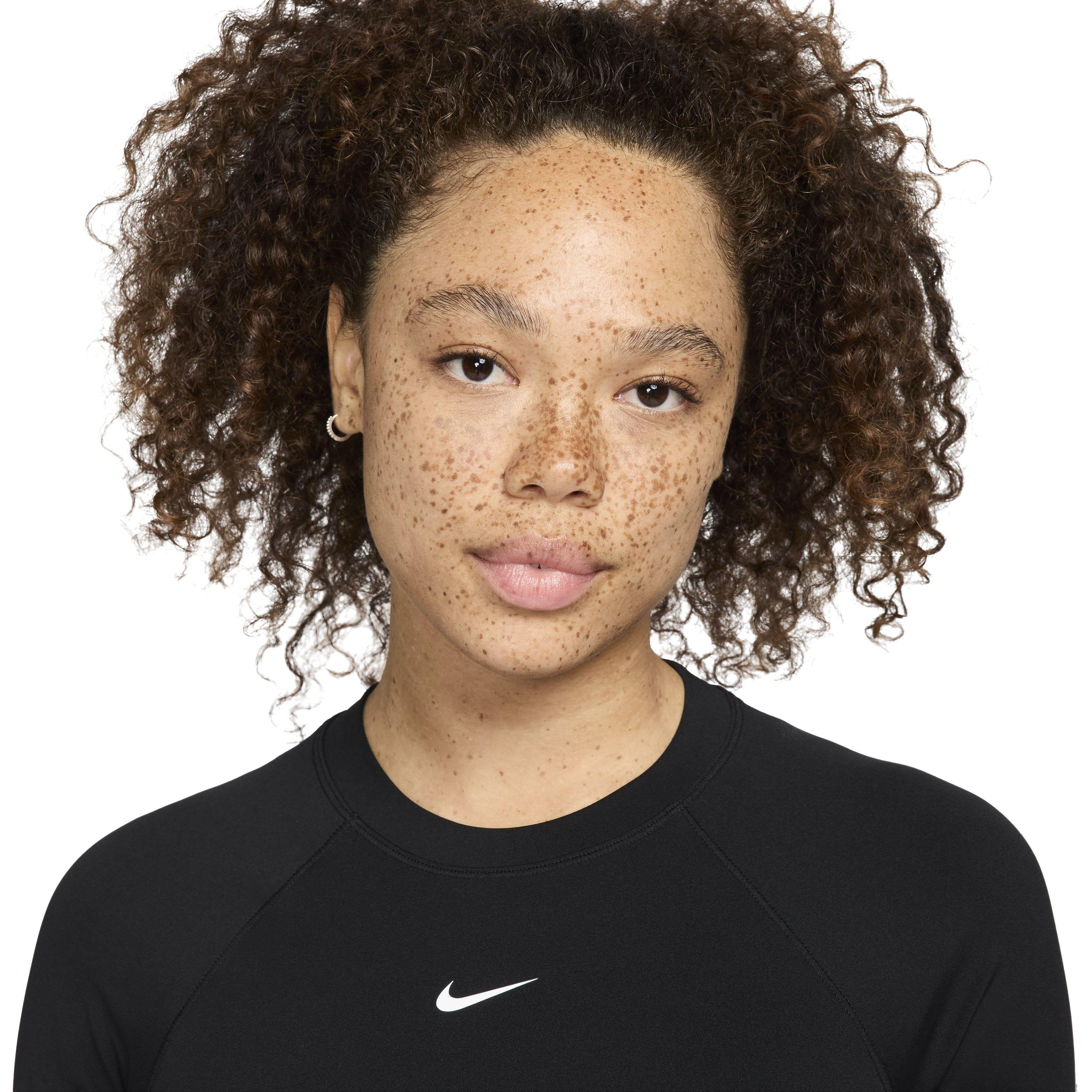 Nike Women's Pro Dri-FIT Long Sleeve Top - BLACK Thumbnail View 3