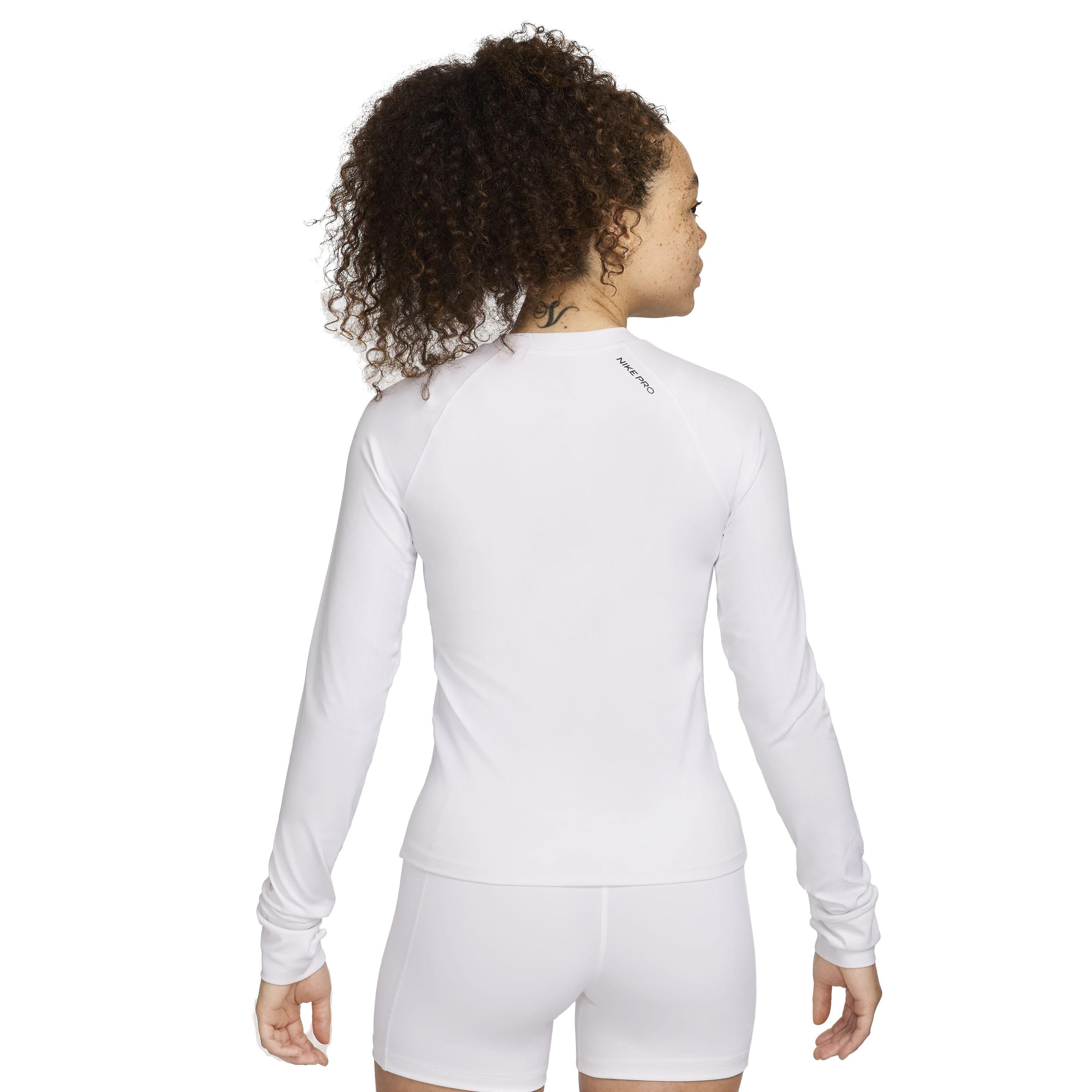 Nike Women's Pro Dri-FIT Long Sleeve Top - WHITE Thumbnail View 2