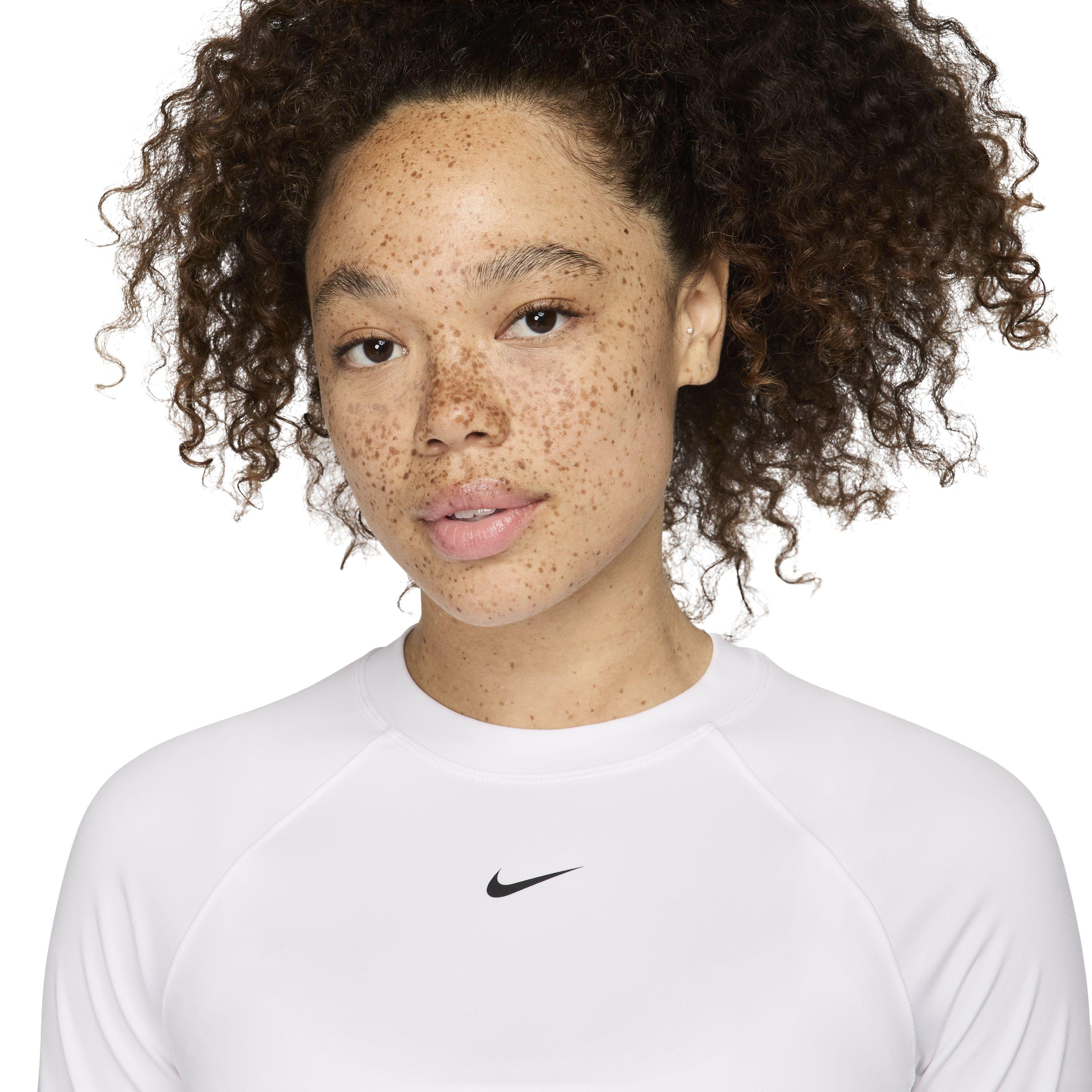 Nike Women's Pro Dri-FIT Long Sleeve Top - WHITE Thumbnail View 3