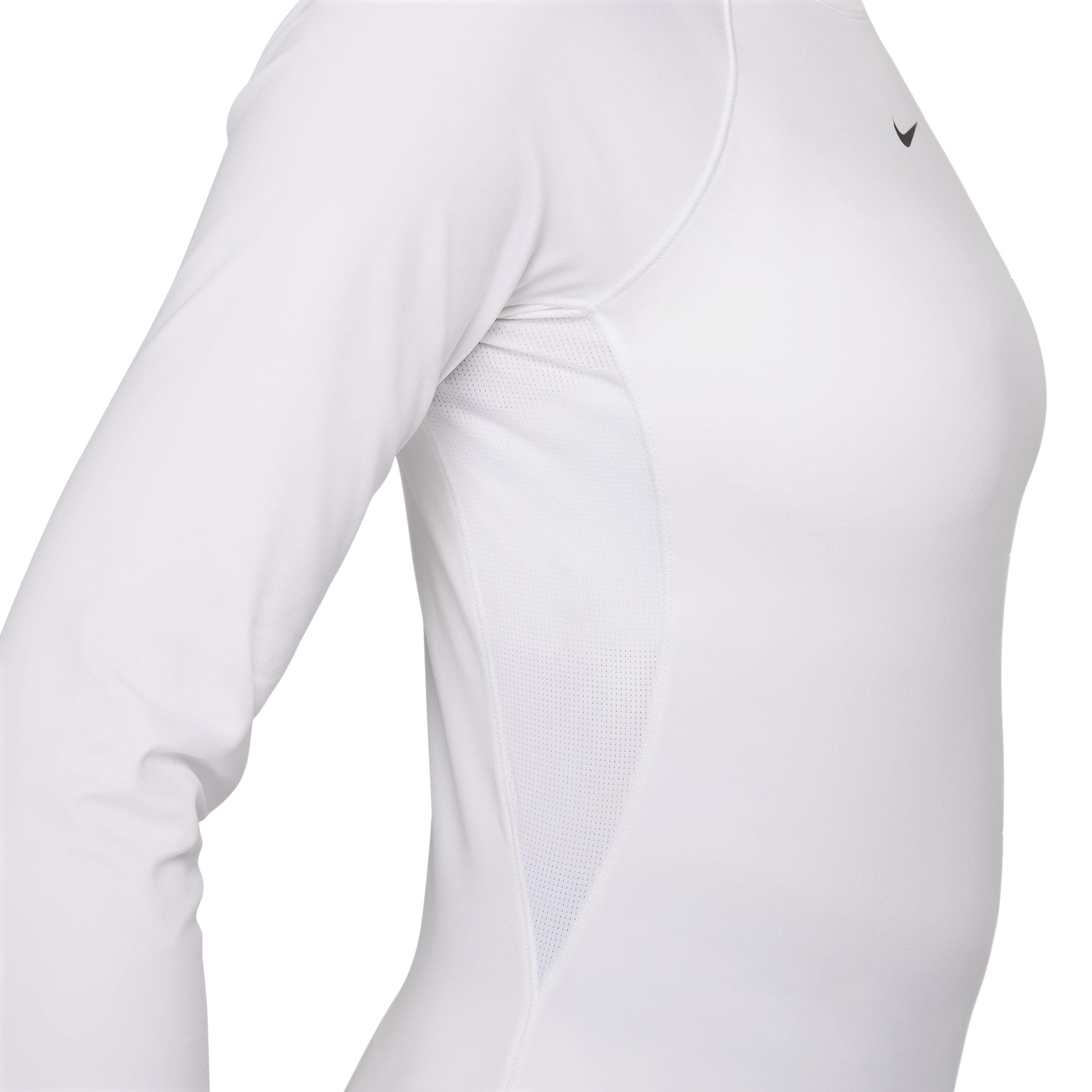 Nike Women's Pro Dri-FIT Long Sleeve Top - WHITE Thumbnail View 5