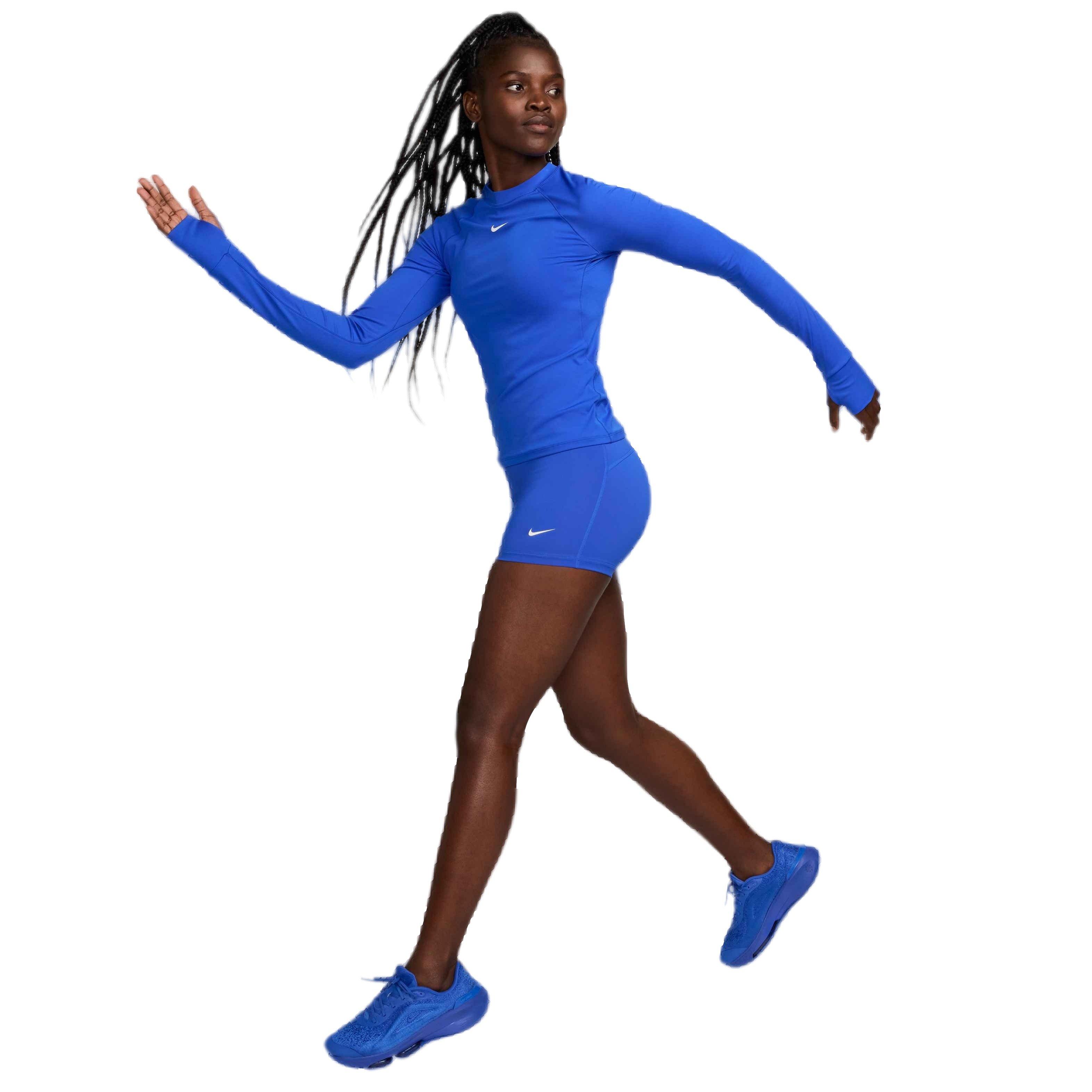 Nike Women's Pro Dri-FIT Long Sleeve Top - ROYAL Thumbnail View 6