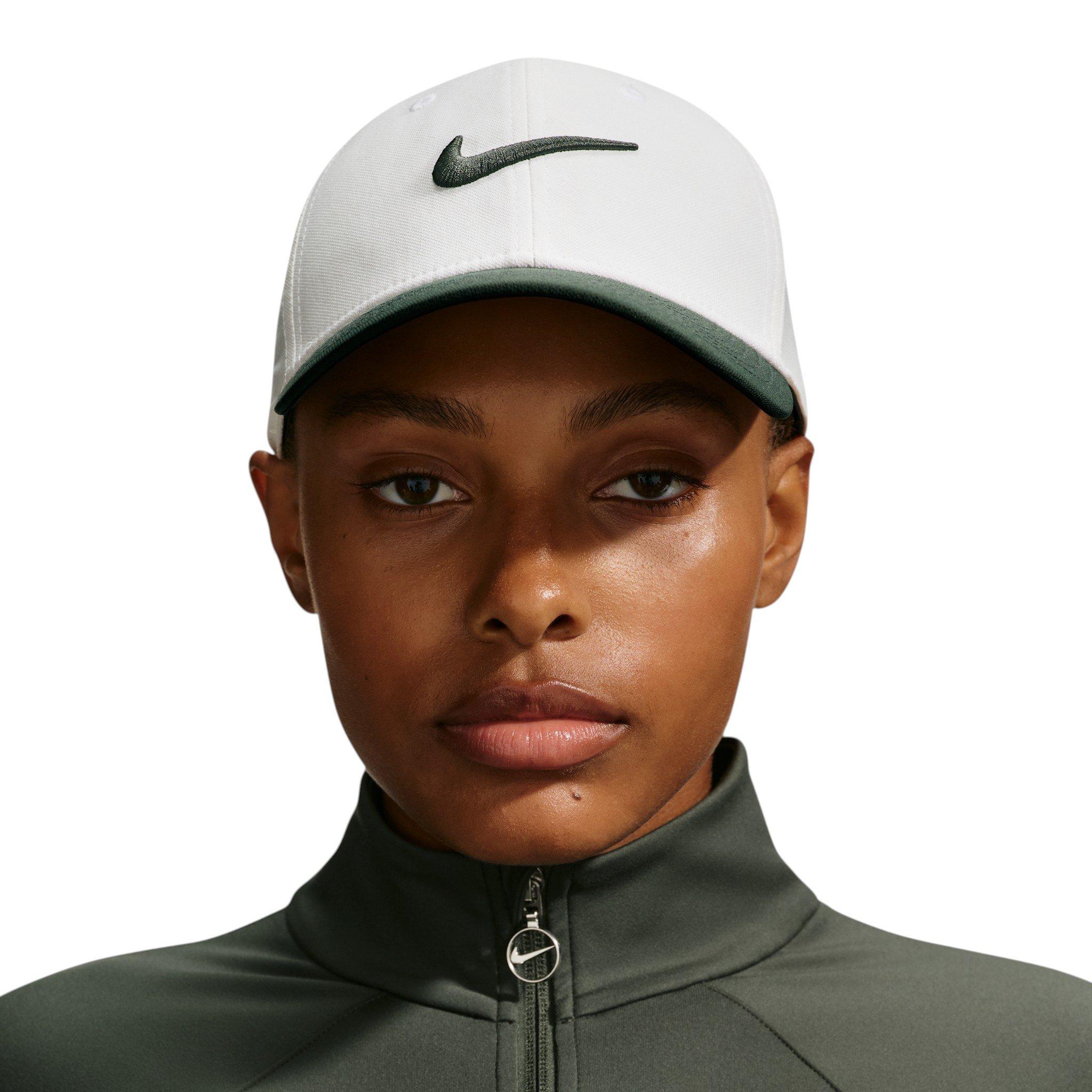 Nike Dri-FIT Club Structured Swoosh Hat - White/Green - WHITE/GREEN