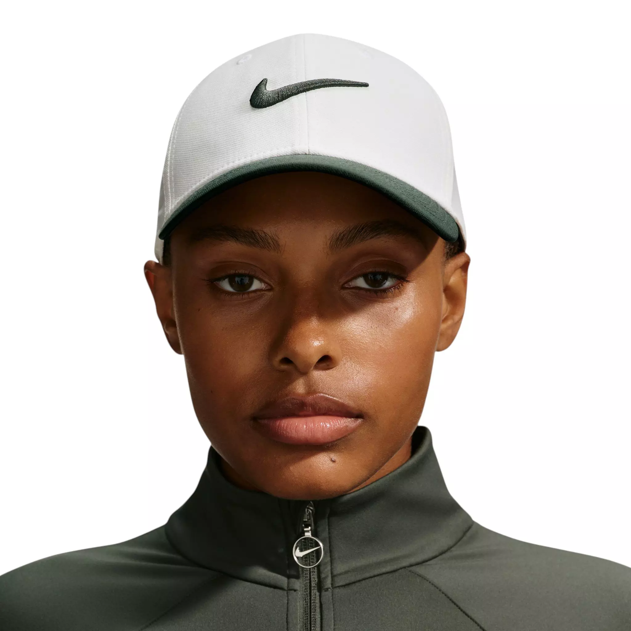 Nike Dri-FIT Club Structured Swoosh Hat - White/Green - WHITE/GREEN