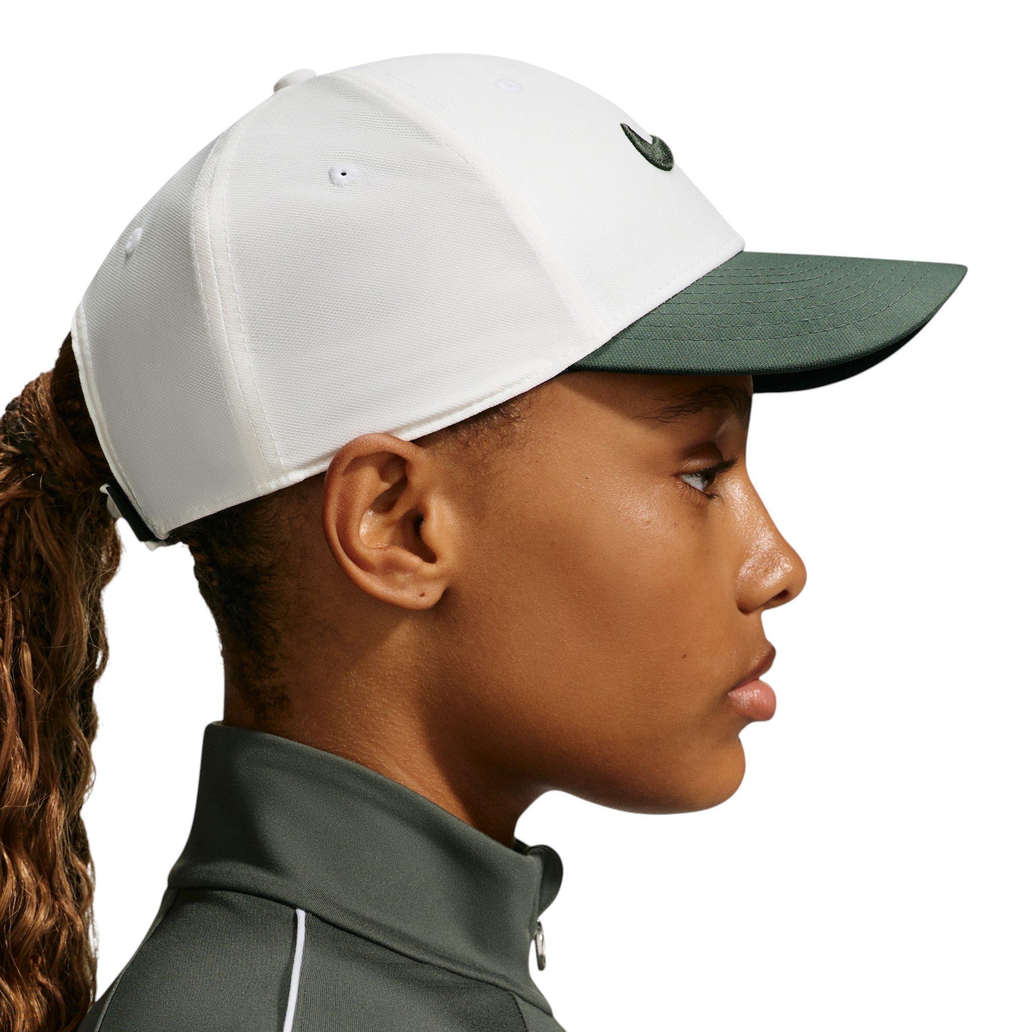 Nike Dri-FIT Club Structured Swoosh Hat - White/Green - WHITE/GREEN