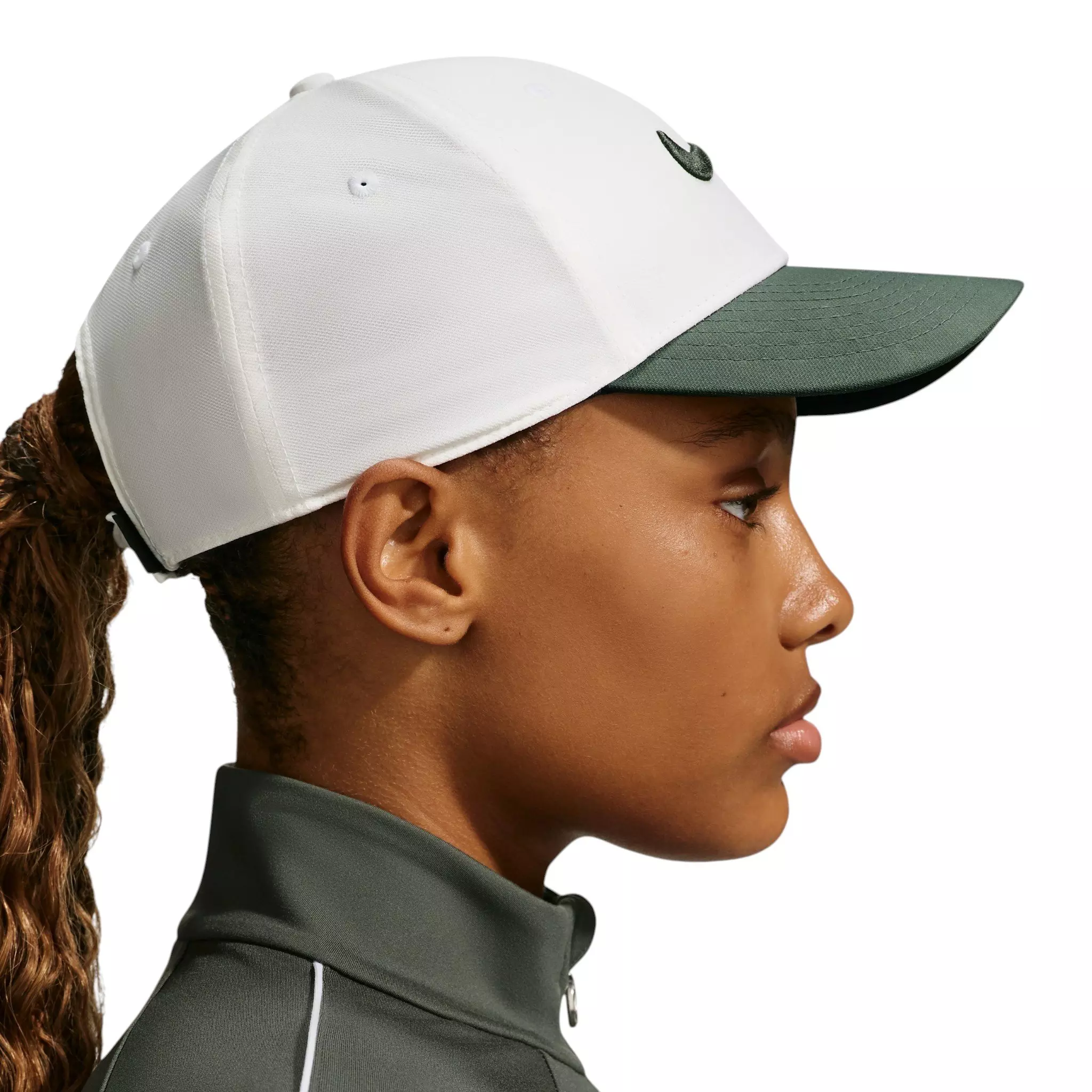 Nike Dri-FIT Club Structured Swoosh Hat - White/Green - WHITE/GREEN