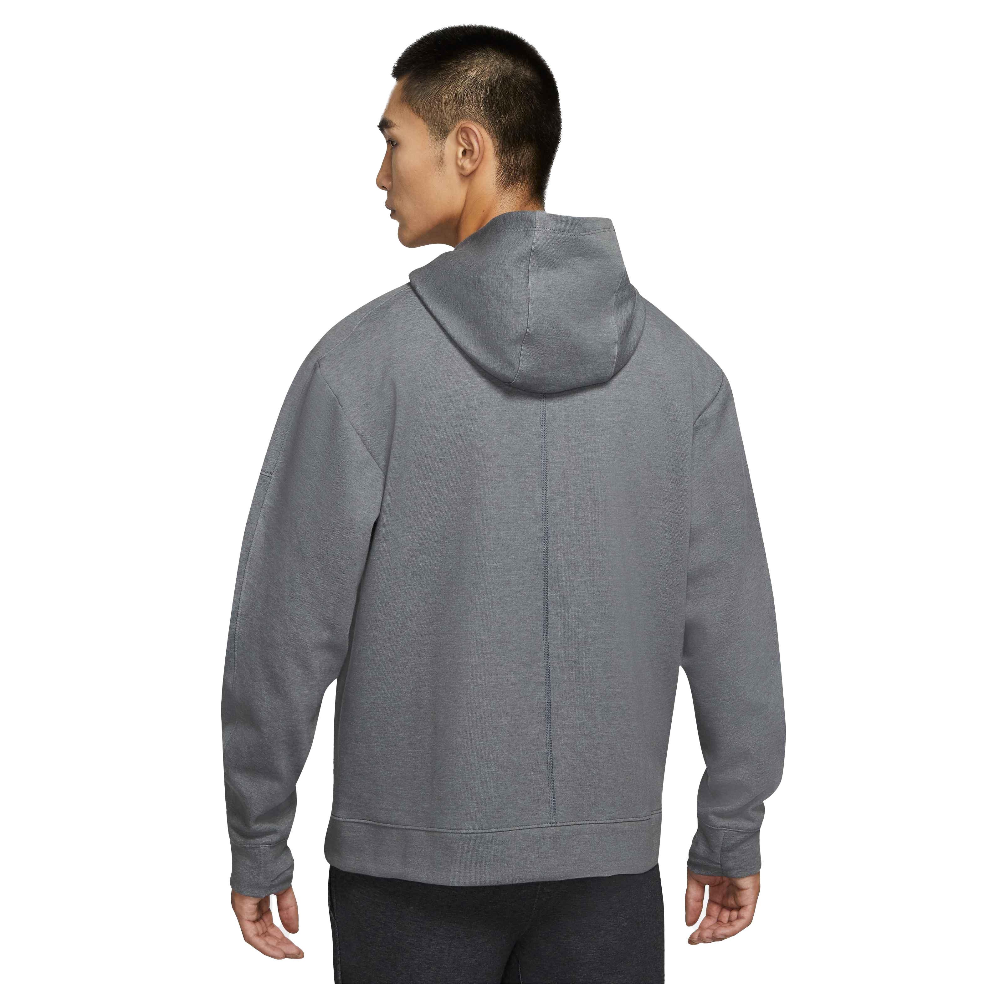 Nike Men's "Grey" Dri-FIT Fleece Full-Zip Yoga Hoodie - GREY Thumbnail View 2