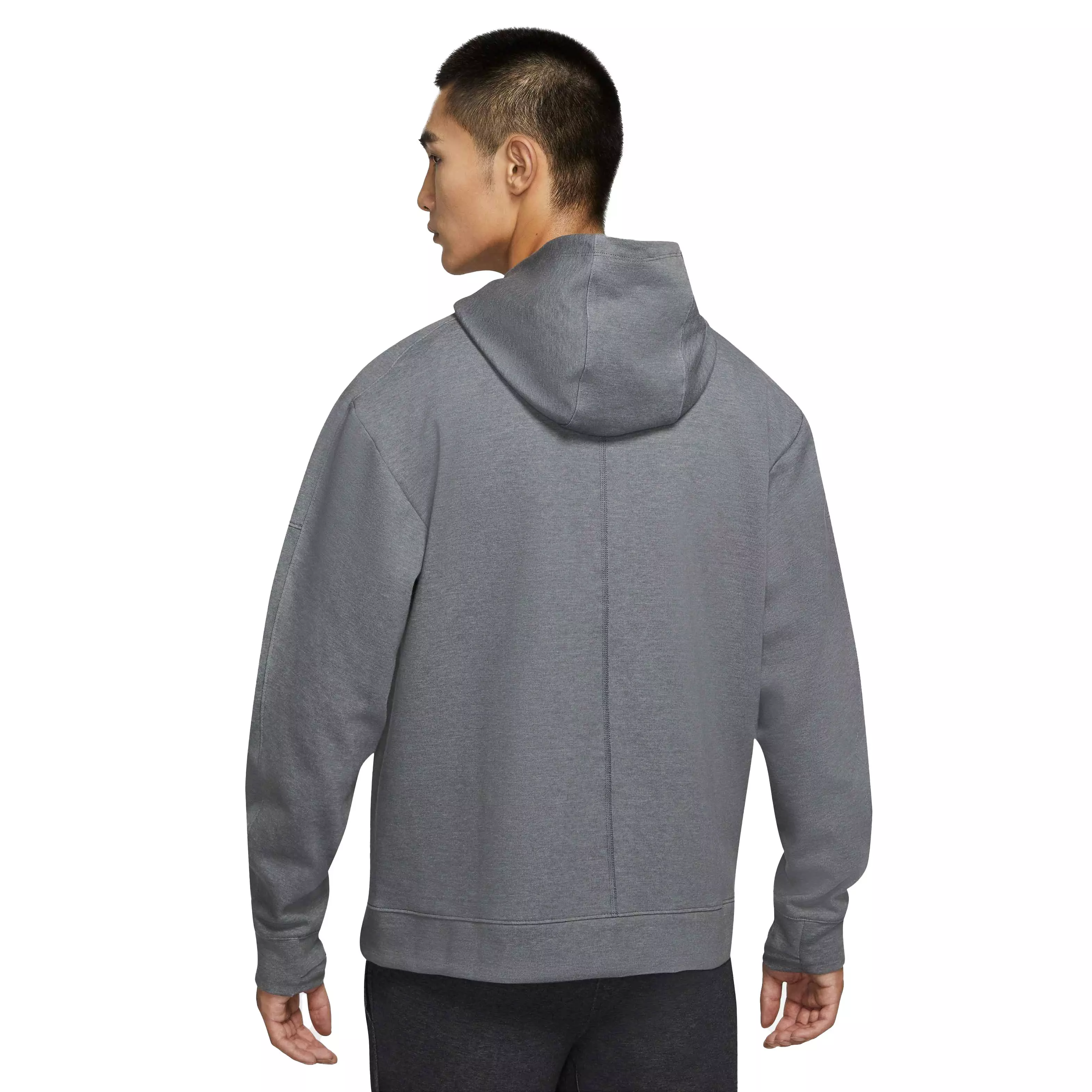 Nike Men's "Grey" Dri-FIT Fleece Full-Zip Yoga Hoodie - GREY
