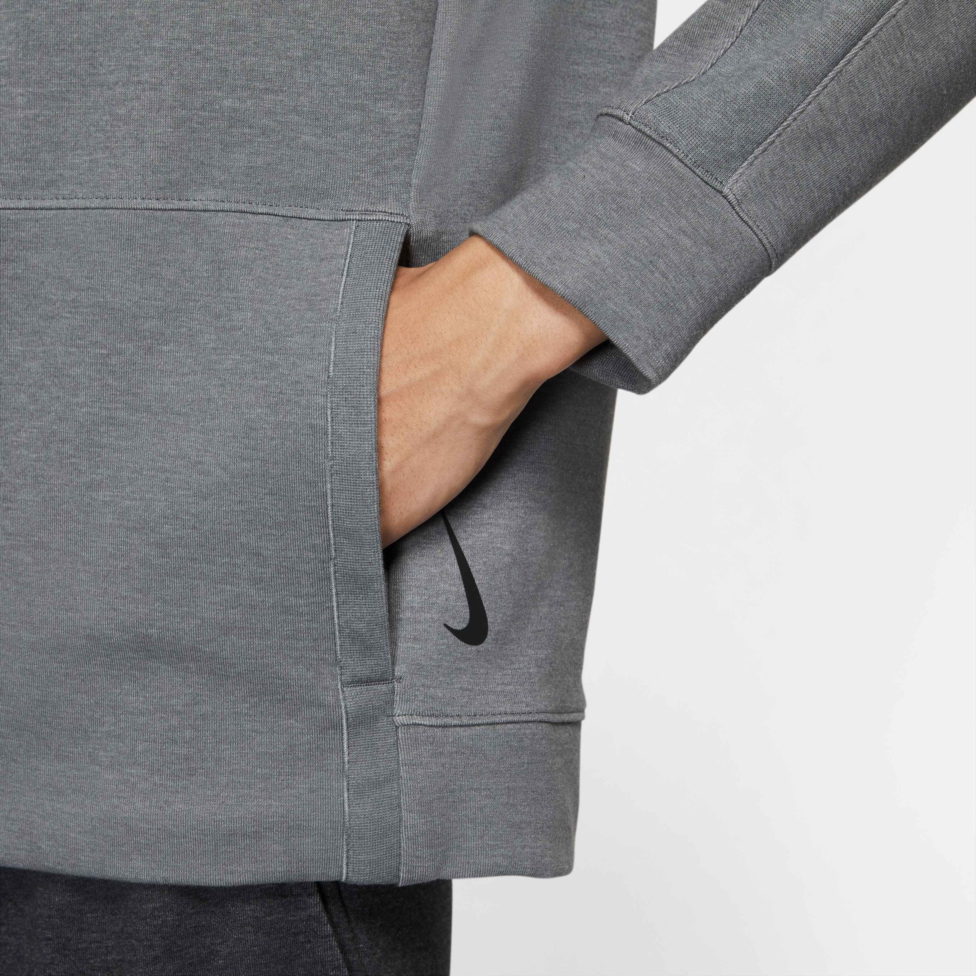 Nike Men's "Grey" Dri-FIT Fleece Full-Zip Yoga Hoodie - GREY Thumbnail View 5