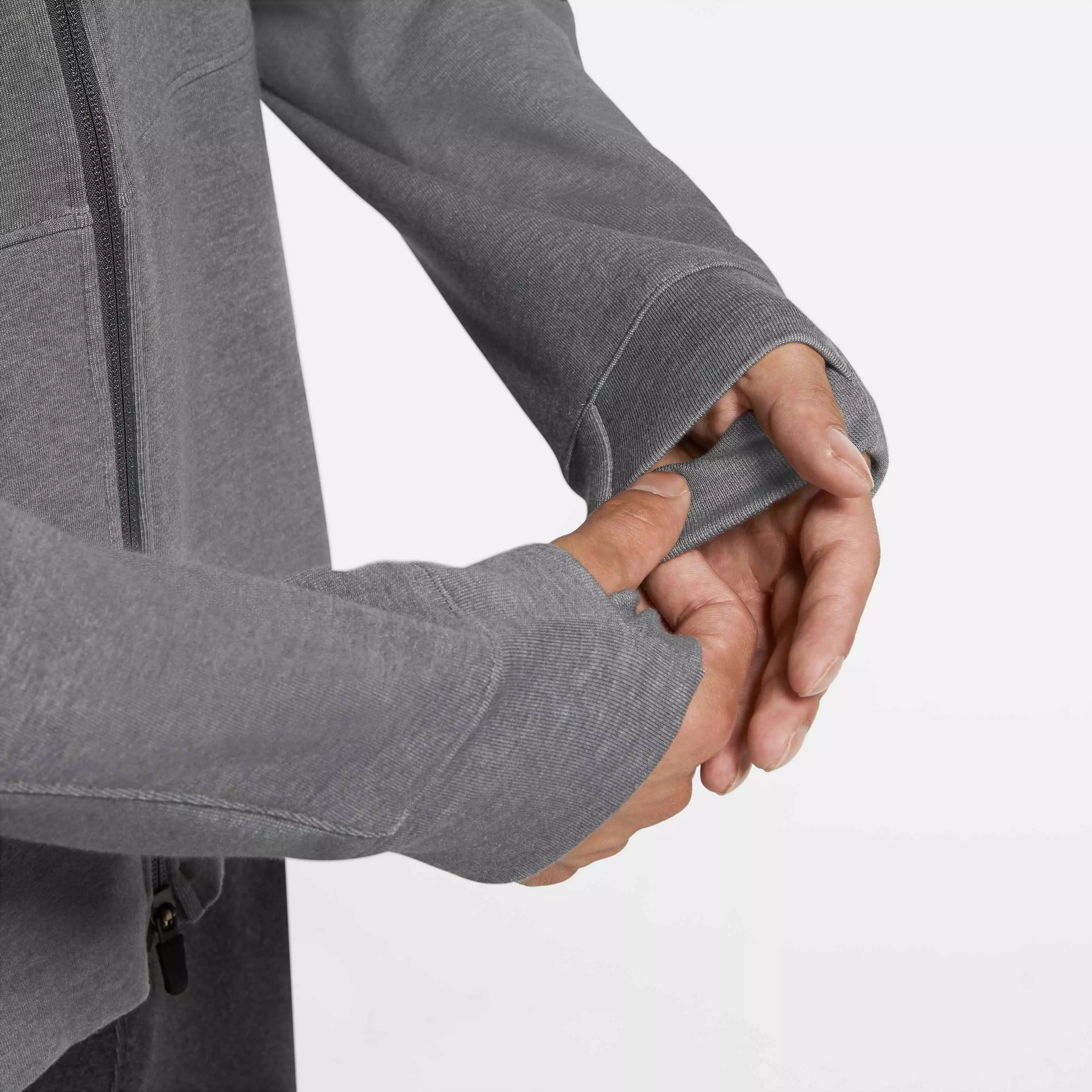 Nike Men's "Grey" Dri-FIT Fleece Full-Zip Yoga Hoodie - GREY