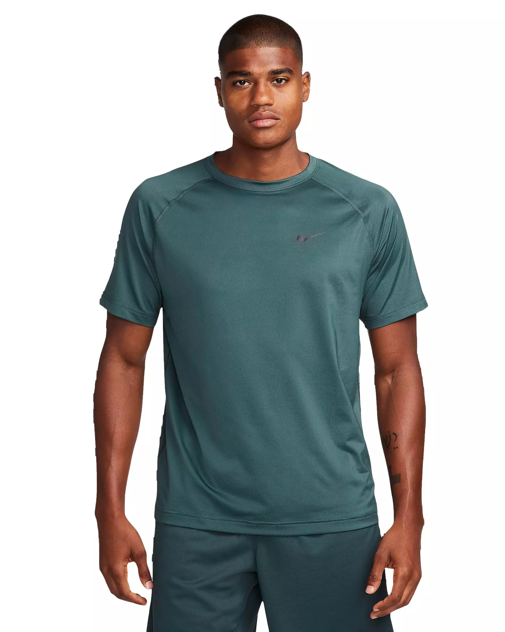 Nike Men's Dri-FIT Ready Short Sleeve Fitness Top - Green - GREEN