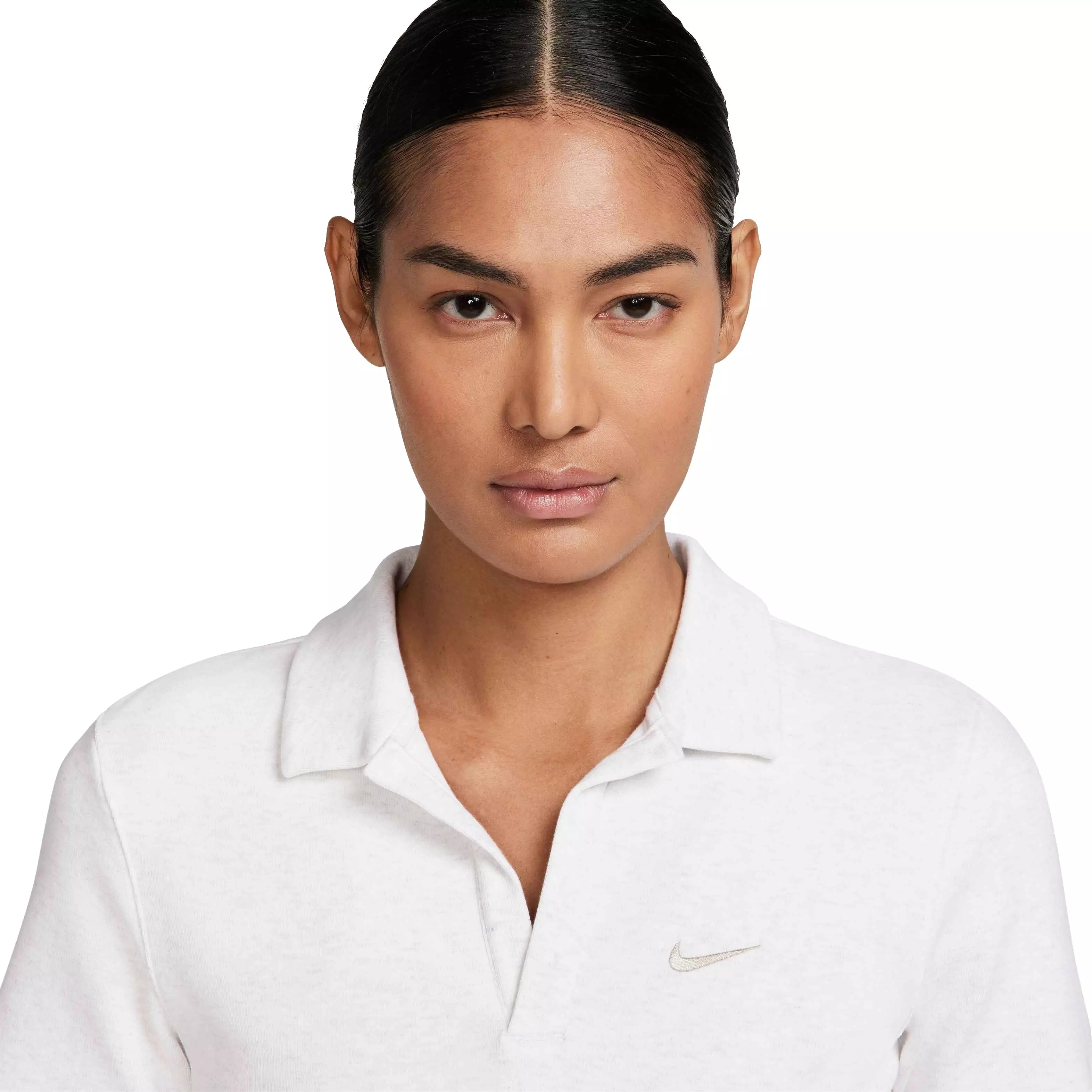 Nike Women's Sportswear Essential Short-Sleeve Polo Top - BIRCH HEATHER